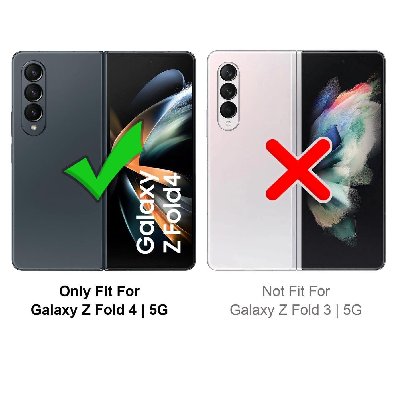 CoolGadget Handyhülle Armor Shield Case für Samsung Galaxy Z Fold 4 7,6 Zoll, Outdoor Cover Magnet Ringhalterung Handy Hülle für Galaxy Z Fold 4 5G