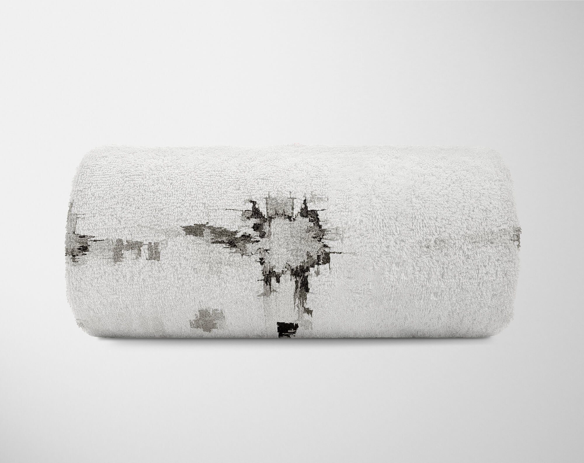 A, Fotomotiv Schwarz Art Strandhandtuch Saunatuch Kuscheldecke Grau Handtücher Handtuch mit Handtuch (1-St), Sinus Baumwolle-Polyester-Mix Abstrakt Weiß