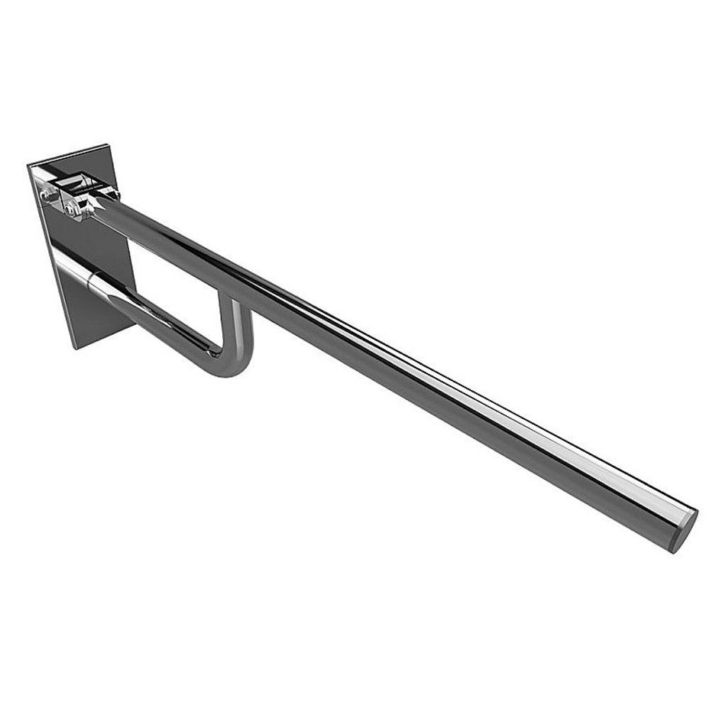 BRILLANTBAD® Stützklappgriff BELP Stützklappgriff Edelstahl poliert mit Abdeckung Bad WC >> Bohren