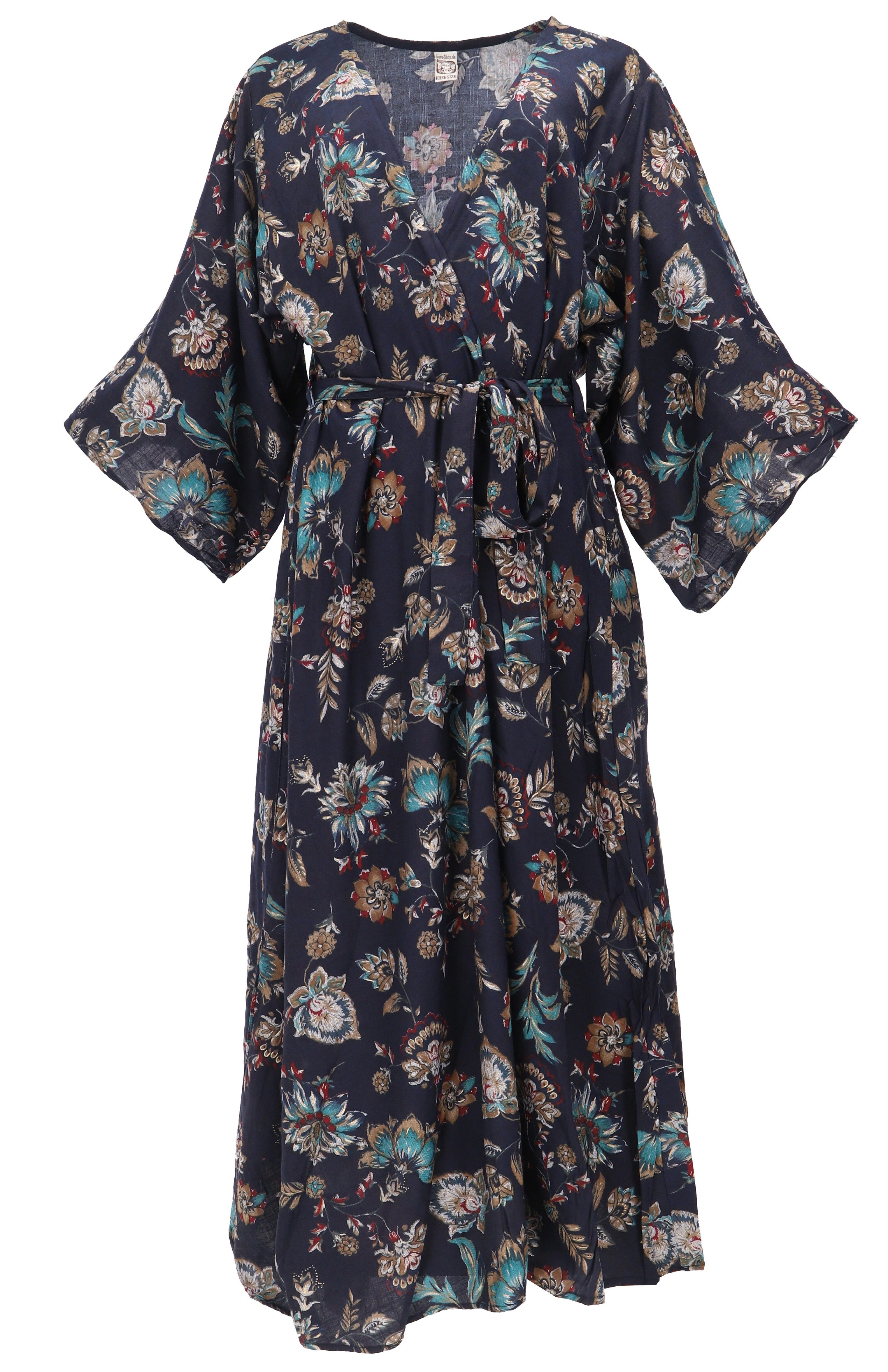 Guru-Shop Kimono Langer Kimono im Japan Style, Kimono Mantel,.., alternative Bekleidung
