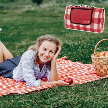 Picknickdecke Picknickdecke 200x200 cm wasserdicht isolierend abwaschbar, Rot, eGenuss