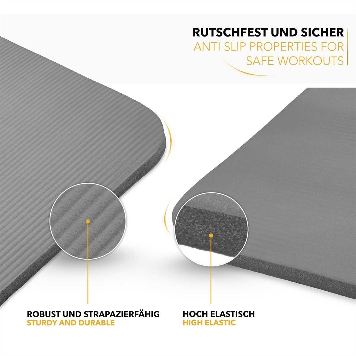 TRESKO Gymnastikmatte rutschfest mit Tragegurt Sportmatte gepolstert, Yogamatte Gymnastikmatte Dick Fitnessmatte – Bild 4 von 5