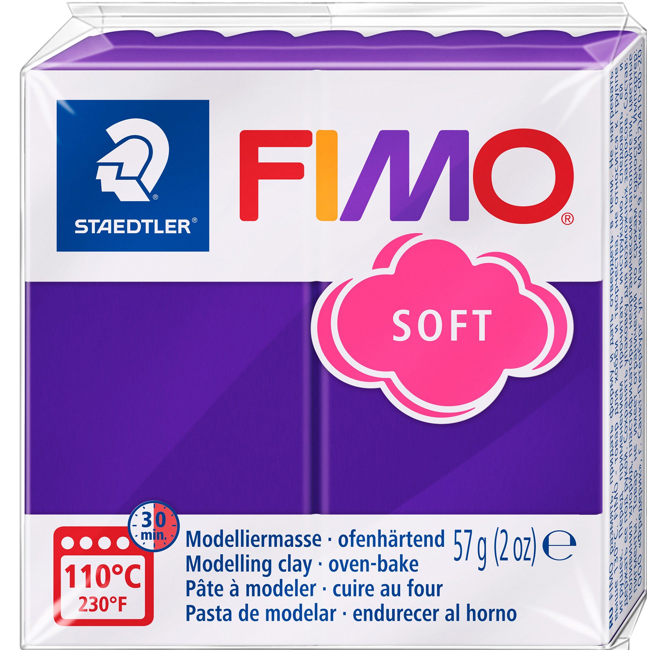 FIMO Modelliermasse soft Basisfarben, 57 g Pflaume | Malerfolien