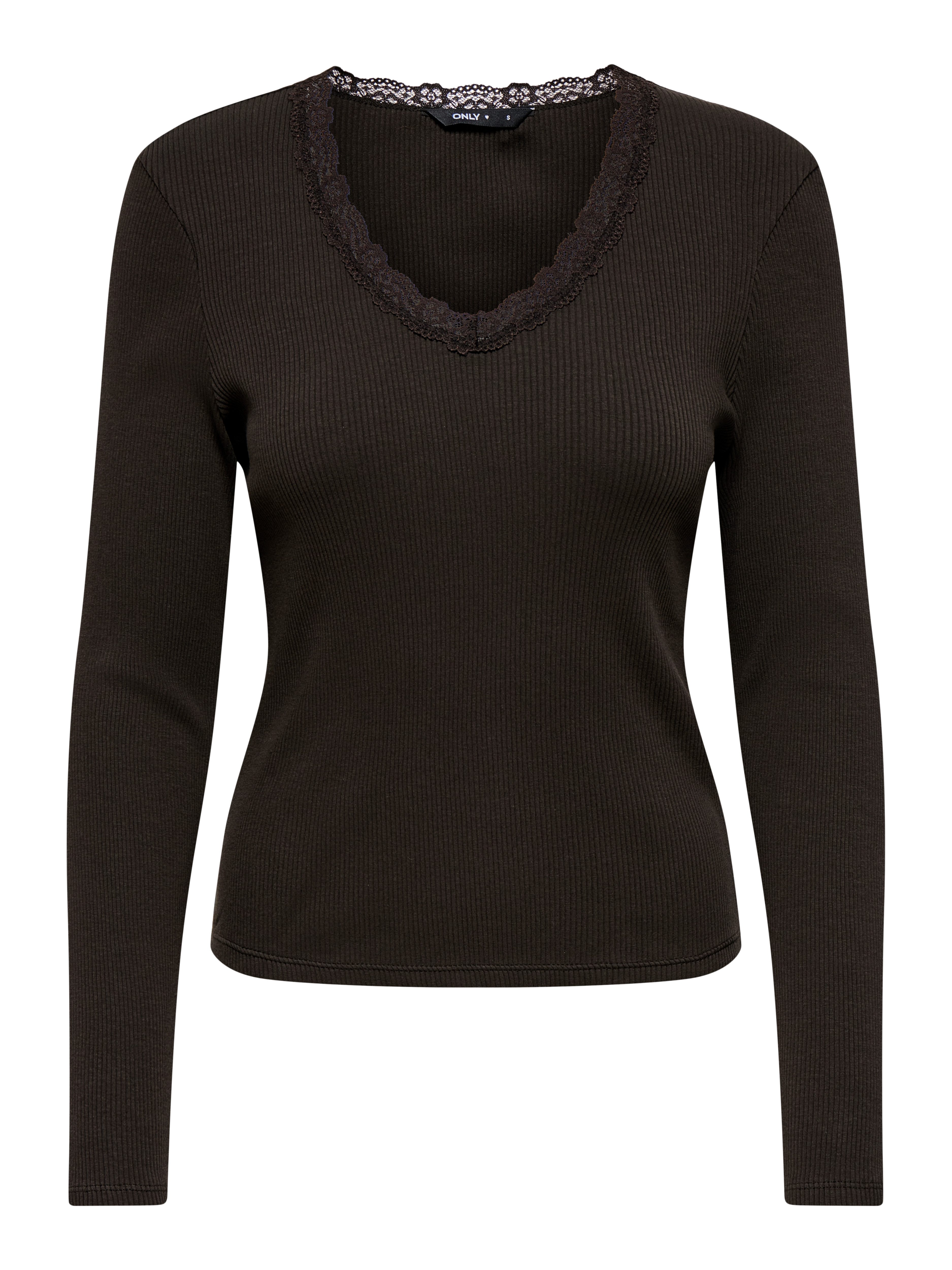 ONLY V-Shirt ONLSARA SHARAI L/S V-NECK TOP JRS Baumwollmischung, slim fit günstig online kaufen