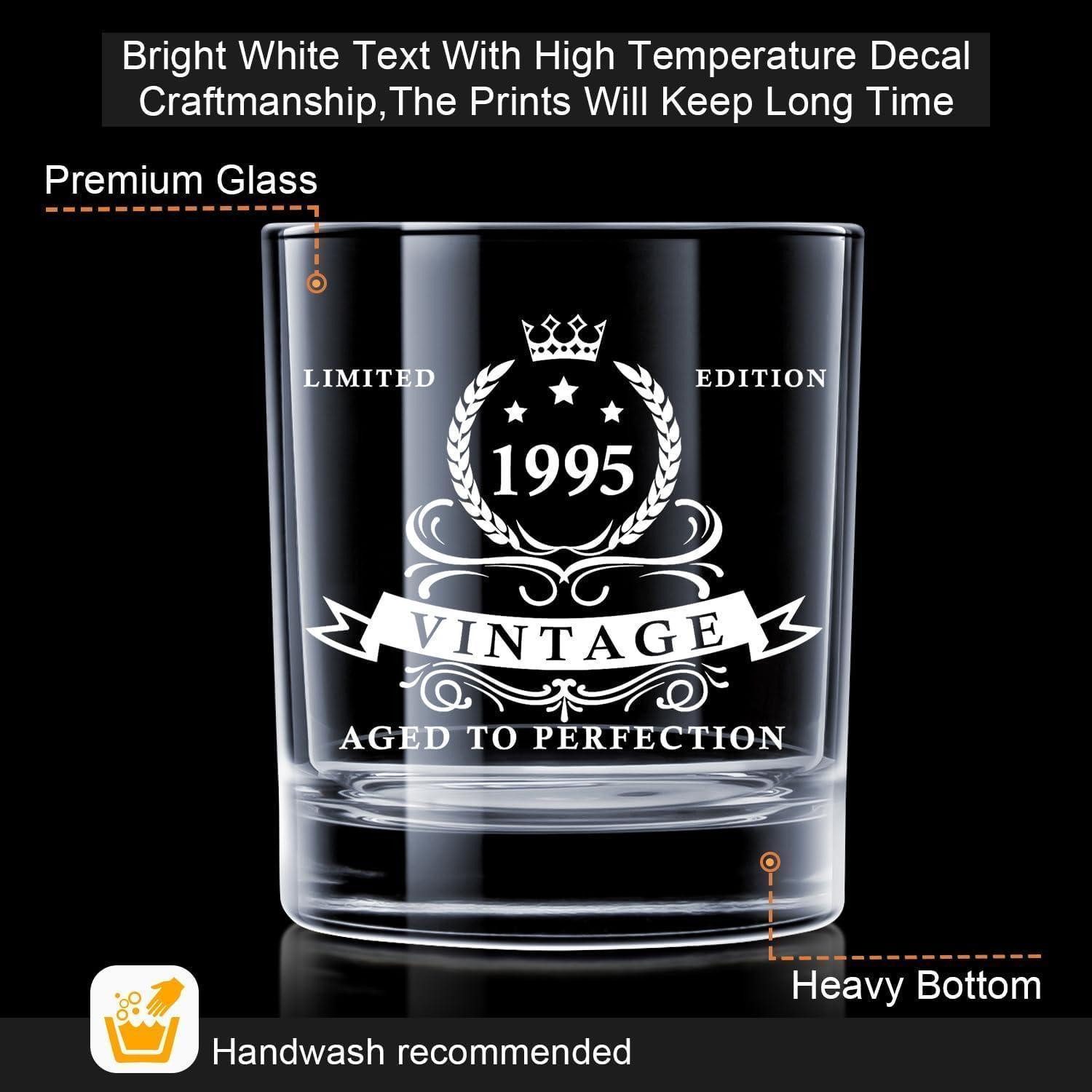LuxusKollektion Whiskyglas Whiskeyglas 340ml Holzbox 30 Geburtstag Männer Geschenk 1995