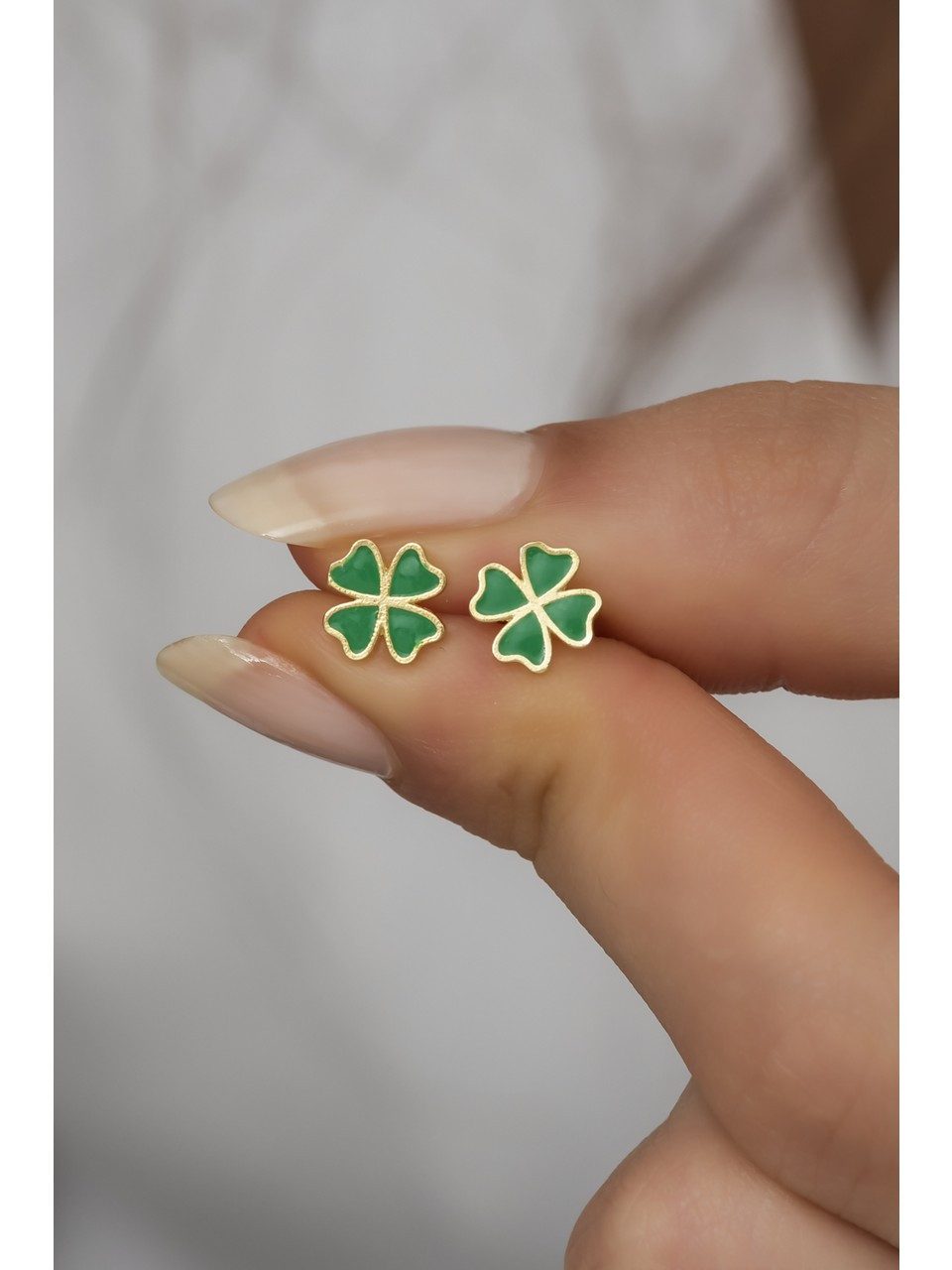 Nisan Ohrring-Set, 925 Silber Ohrringe – Vergoldete Kleeblatt Ohrstecker, g günstig online kaufen