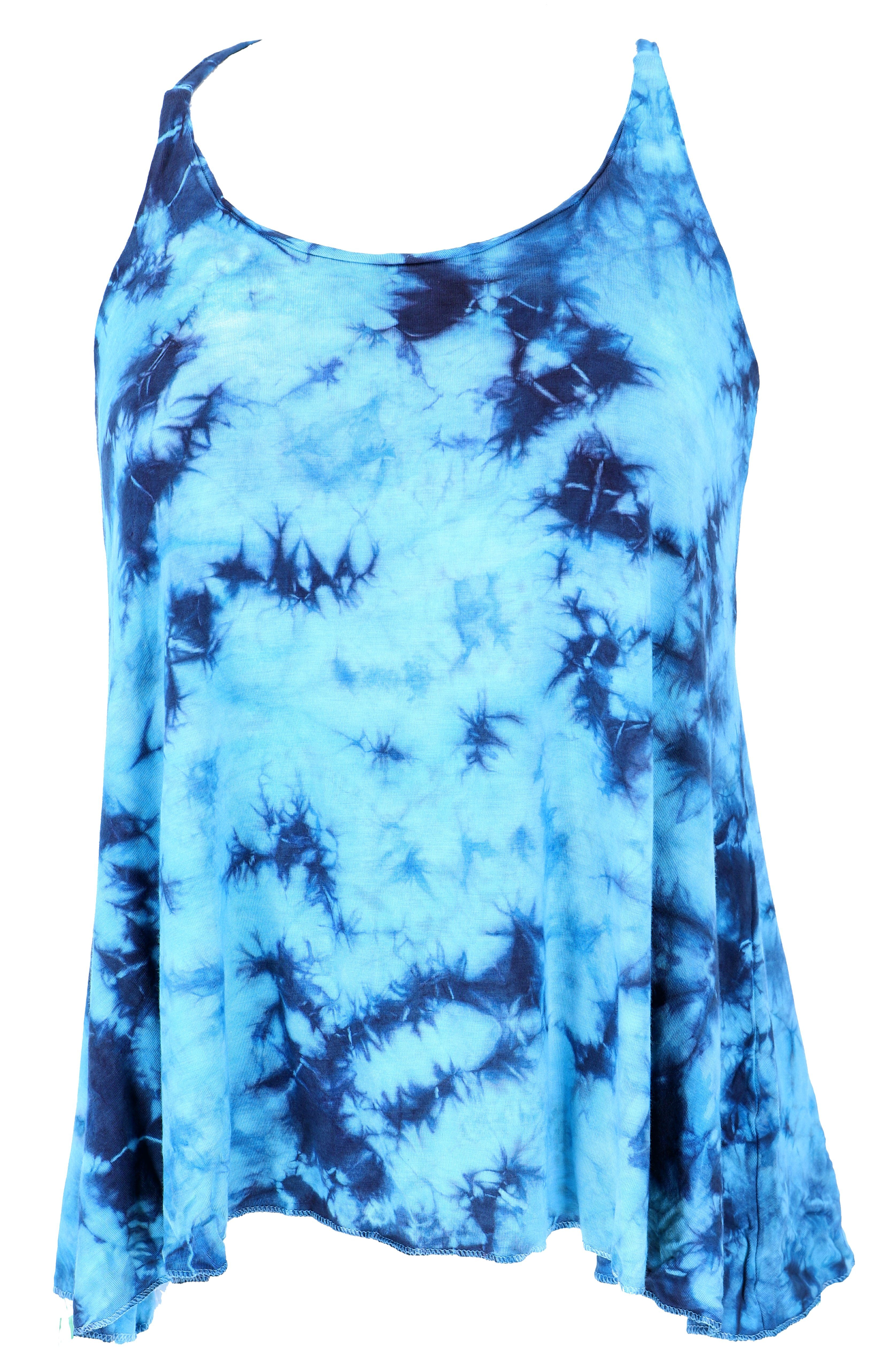 Guru-Shop T-Shirt Sommerliches Boho Batik Top, Unikat lockeres.. Festival, Ethno Style, Hippie, alternative Bekleidung