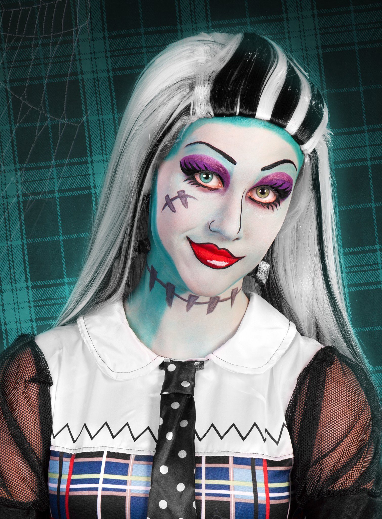 Maskworld Theaterschminke Kinder Make-up Set Frankie Stein, Halloween Schminkset mit perfekt abgestimmten Komponenten