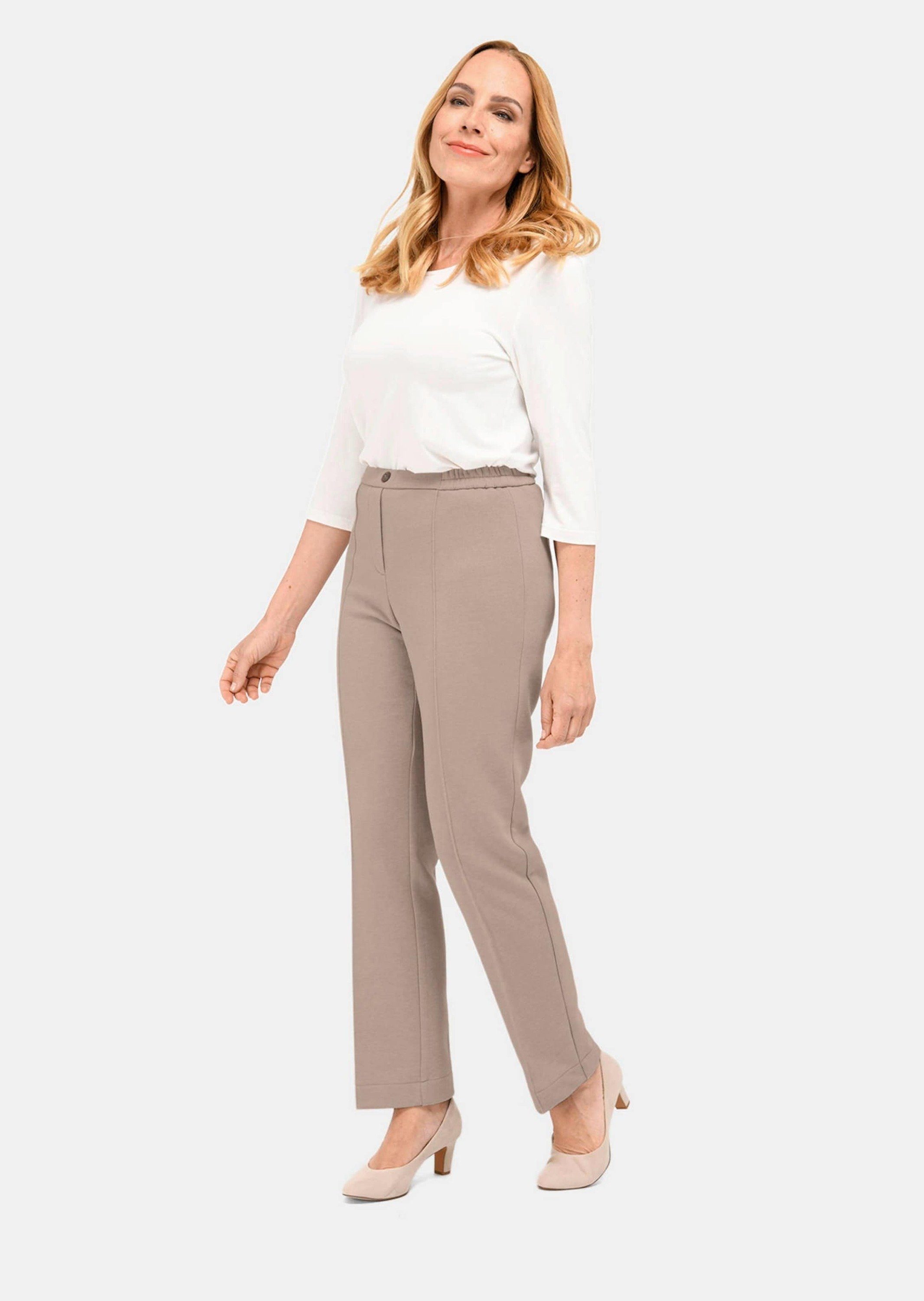 GOLDNER Schlupfhose Kurzgröße: Thermo-Jerseyschlupfhose MARTHA beige