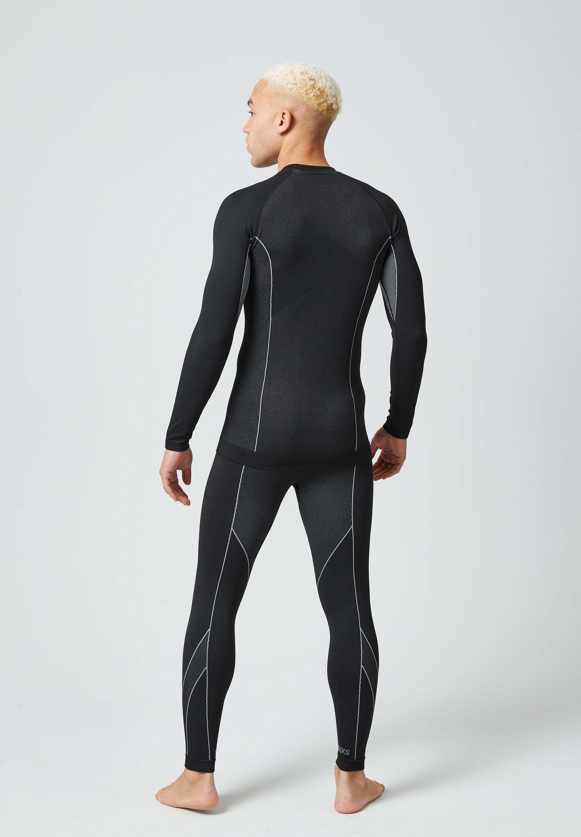 SNOCKS Thermounterhemd Thermounterwäsche mit Daumenloch für Herren (1-St) perfekt für Wintersportaktivitäten, atmungsaktiv und wärmeisolierend