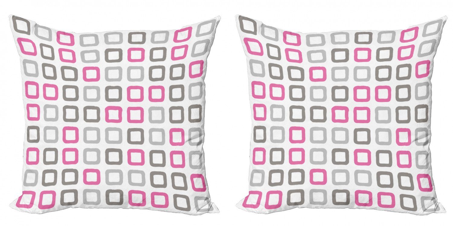 Kissenbezüge Modern Accent Doppelseitiger Digitaldruck, Abakuhaus (2 Stück), Geometrisch Quadratische Felder Bild | Kissenbezüge