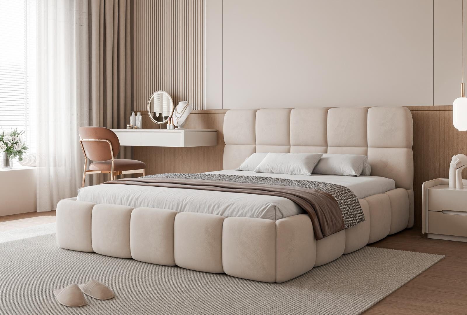 Compleo Polsterbett Stauraumbett modern CLOUDY, Komfortbett, günstig online kaufen