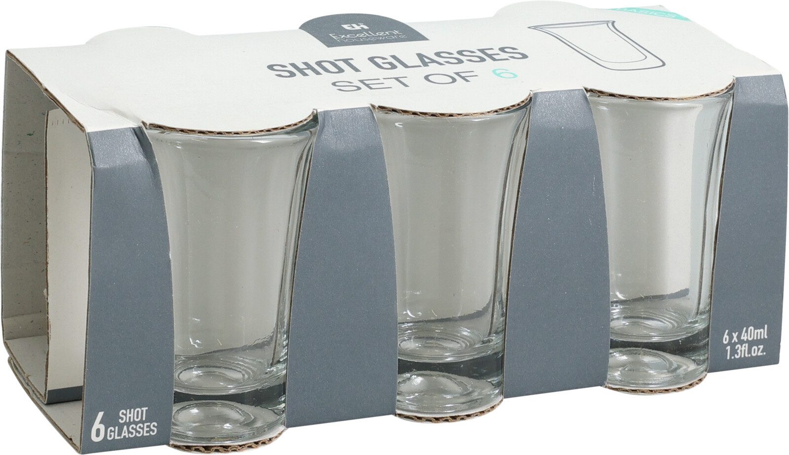 Koopman Schnapsglas Schnapsgläser Shotgläser 40 Ml 1/2/4 er Set, 6-tlg., Glas, 6tlg, 7x4,5cm, 40ml, Transparent, Partygläser – Bild 5 von 5