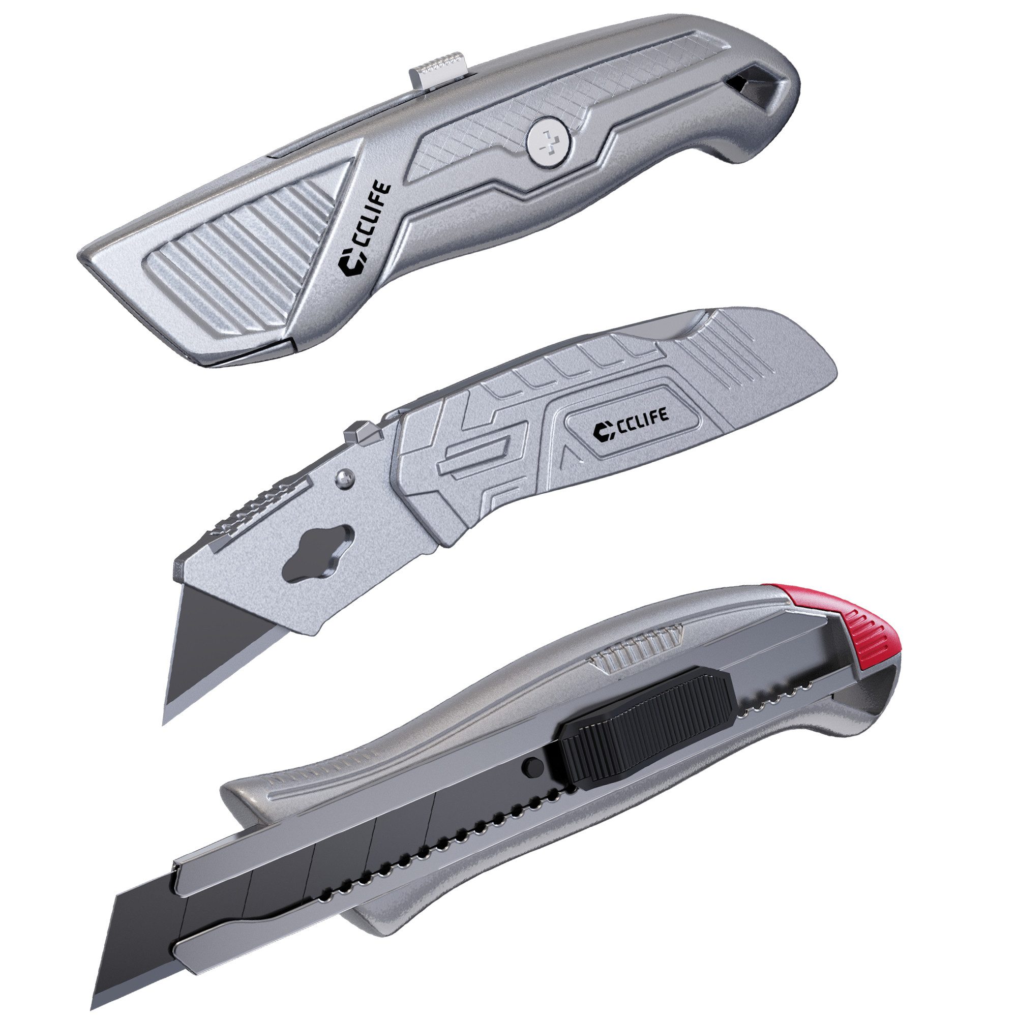 CCLIFE Cuttermesser CCLIFE Profi Werkzeugset 7-teilig fuer Haushalt und Werkstatt, (7-tlg)