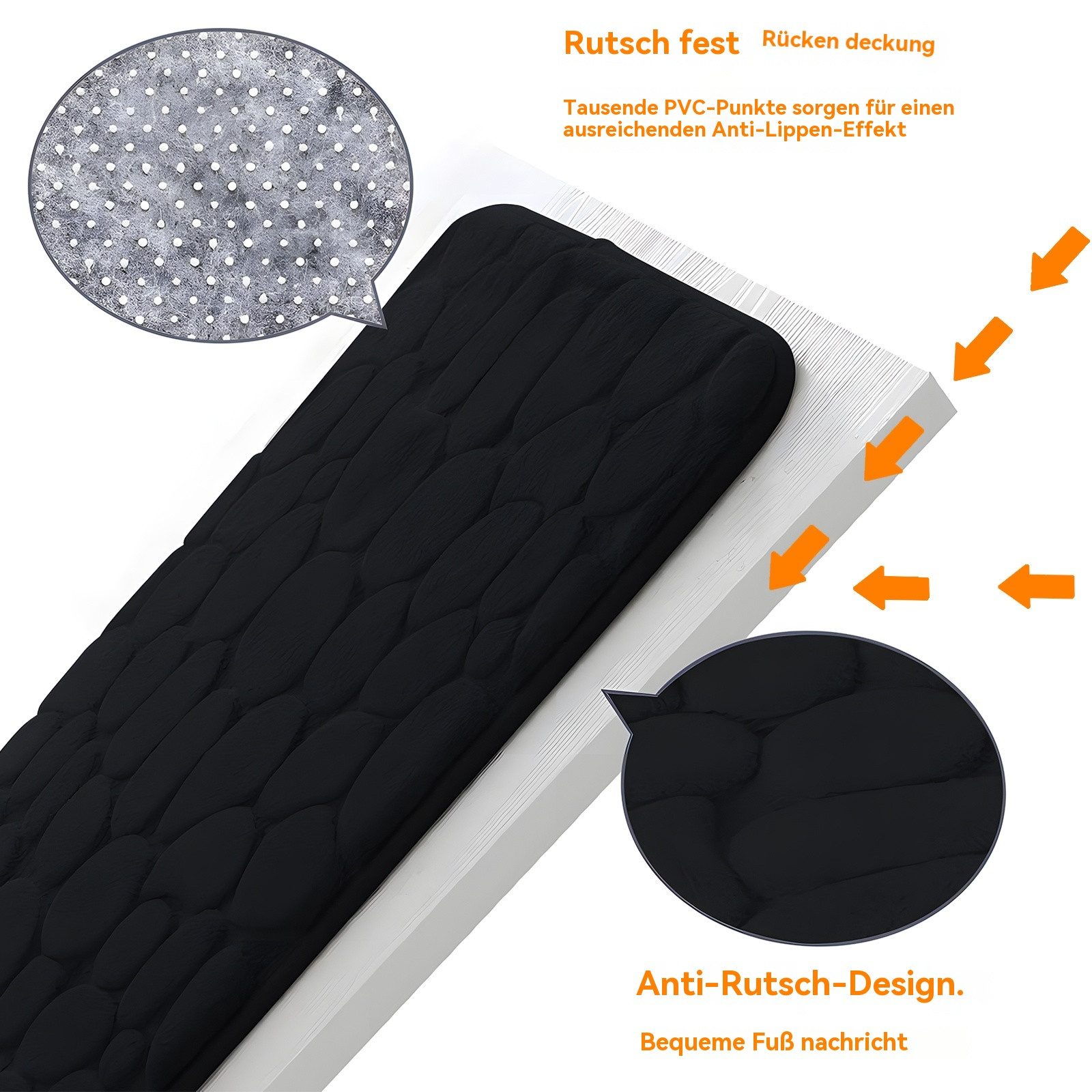 PODOFO Badematte 3-teiliges Badteppich-Set Memory-Schaum rutschfeste Badtep günstig online kaufen