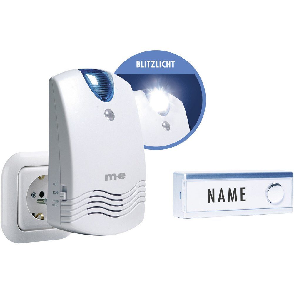 m-e Türklingel m-e modern-electronics FG1.2 Funkklingel Komplett-Set mit Namensschild