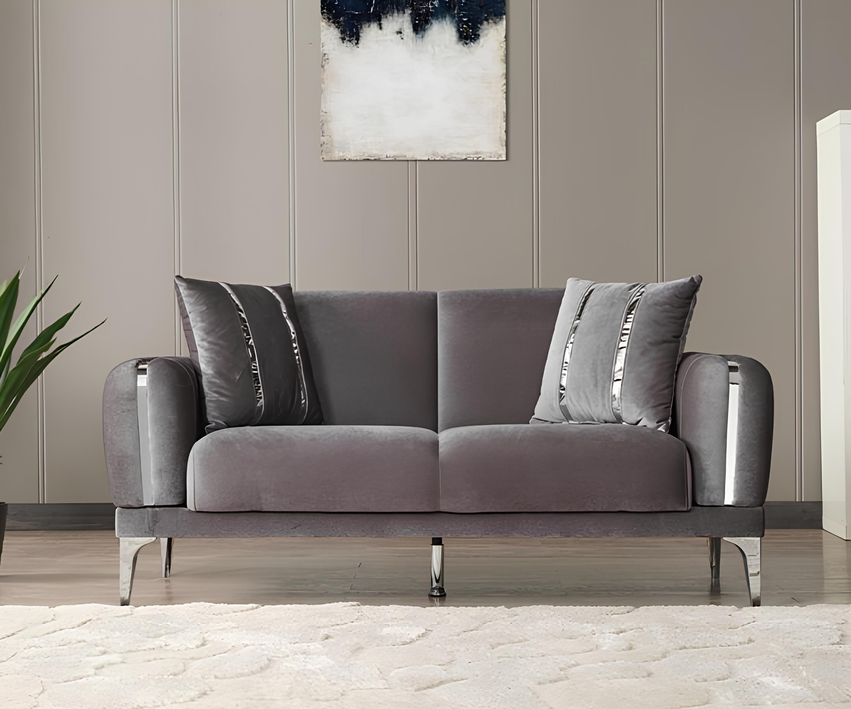 Sofa Luxuriöses 3-Sitzer Lounge-Sofa in Grau mit elegantem Design und