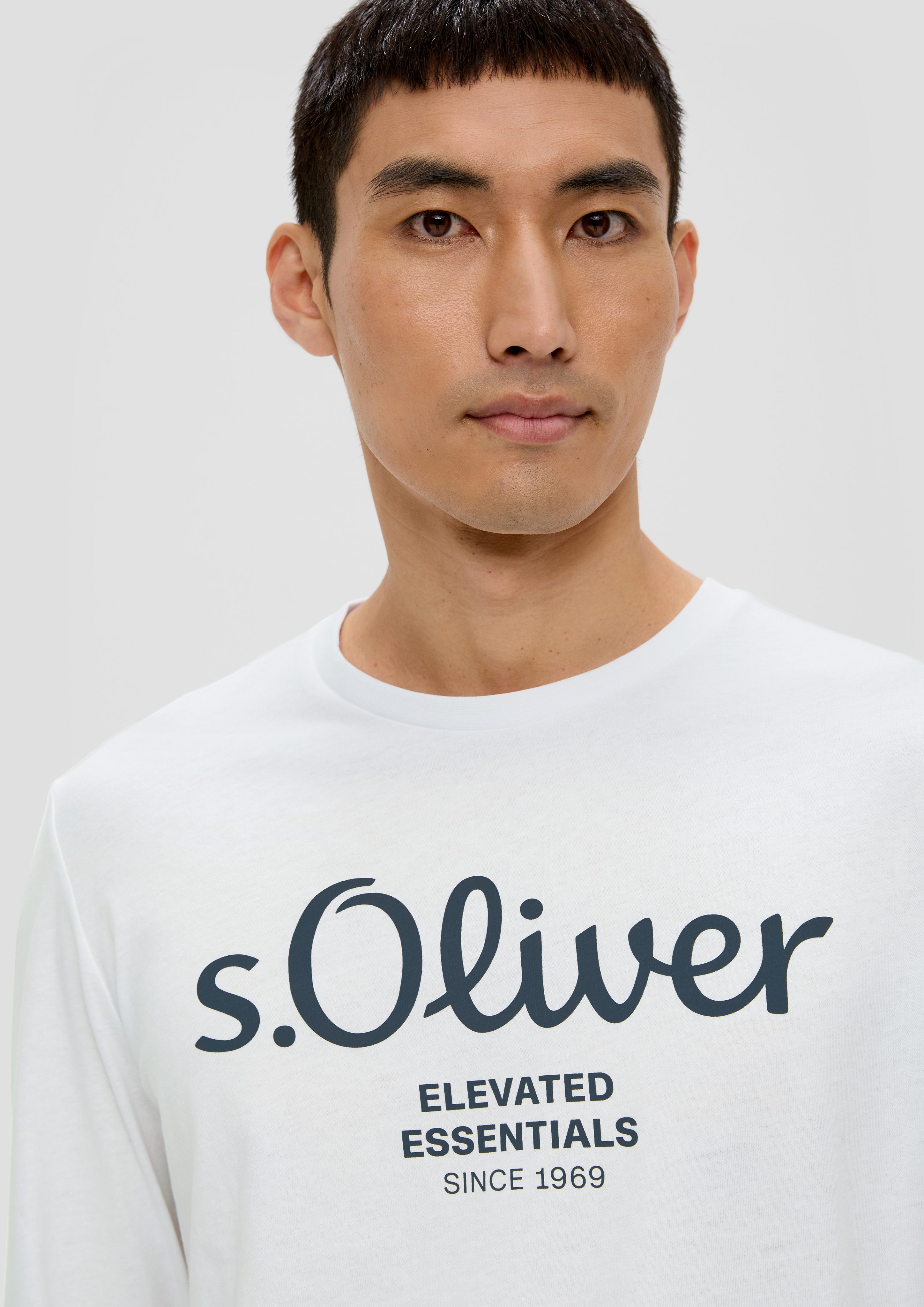 s.Oliver Langarmshirt T-Shirt weiß