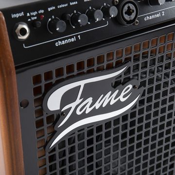 FAME Verstärker (Akustikgitarren-Verstärker, 2-Kanal Combo, Integrierte Effekte)