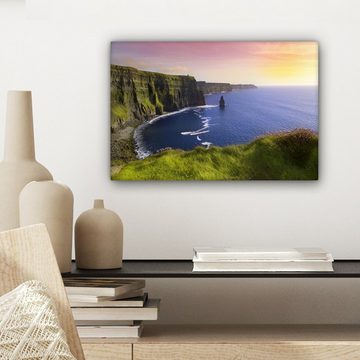 OneMillionCanvasses® Leinwandbild Sonnenlicht auf den Cliffs of Moher in Irland, (1 St), Wandbild Leinwandbilder, Aufhängefertig, Wanddeko, 30x20 cm