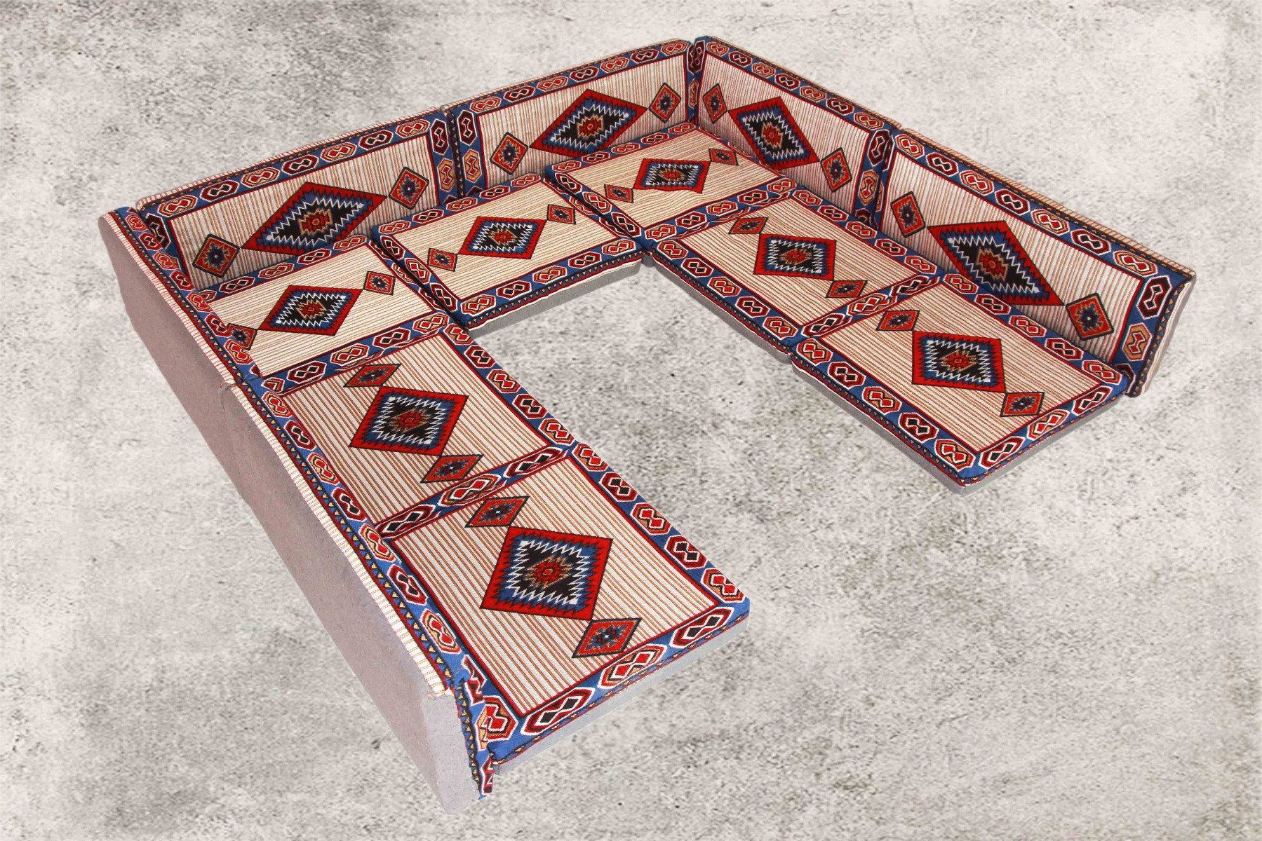 CaddeBuy Sofa Arabische Sitzecke, Majlis Sofa, Bodenkissen, Orientalische Sofa, 13 Teile