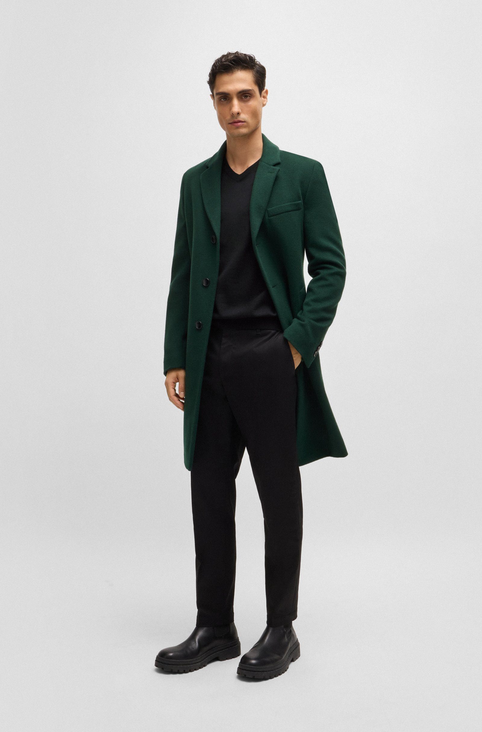 BOSS Strickpullover Baram-L mit Logo-Stick (1-tlg) günstig online kaufen