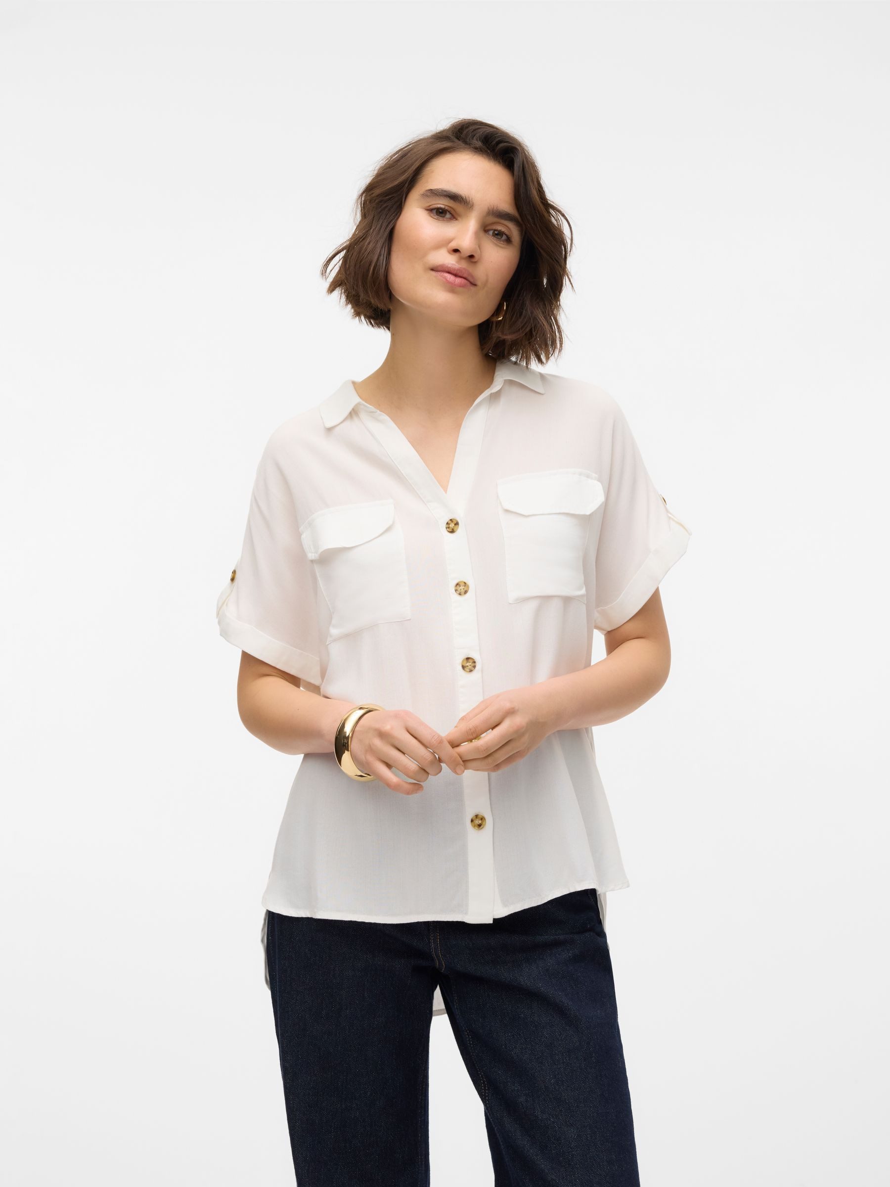 Vero Moda Blusenshirt Gestreiftes Kurzarmhemd mit günstig online kaufen