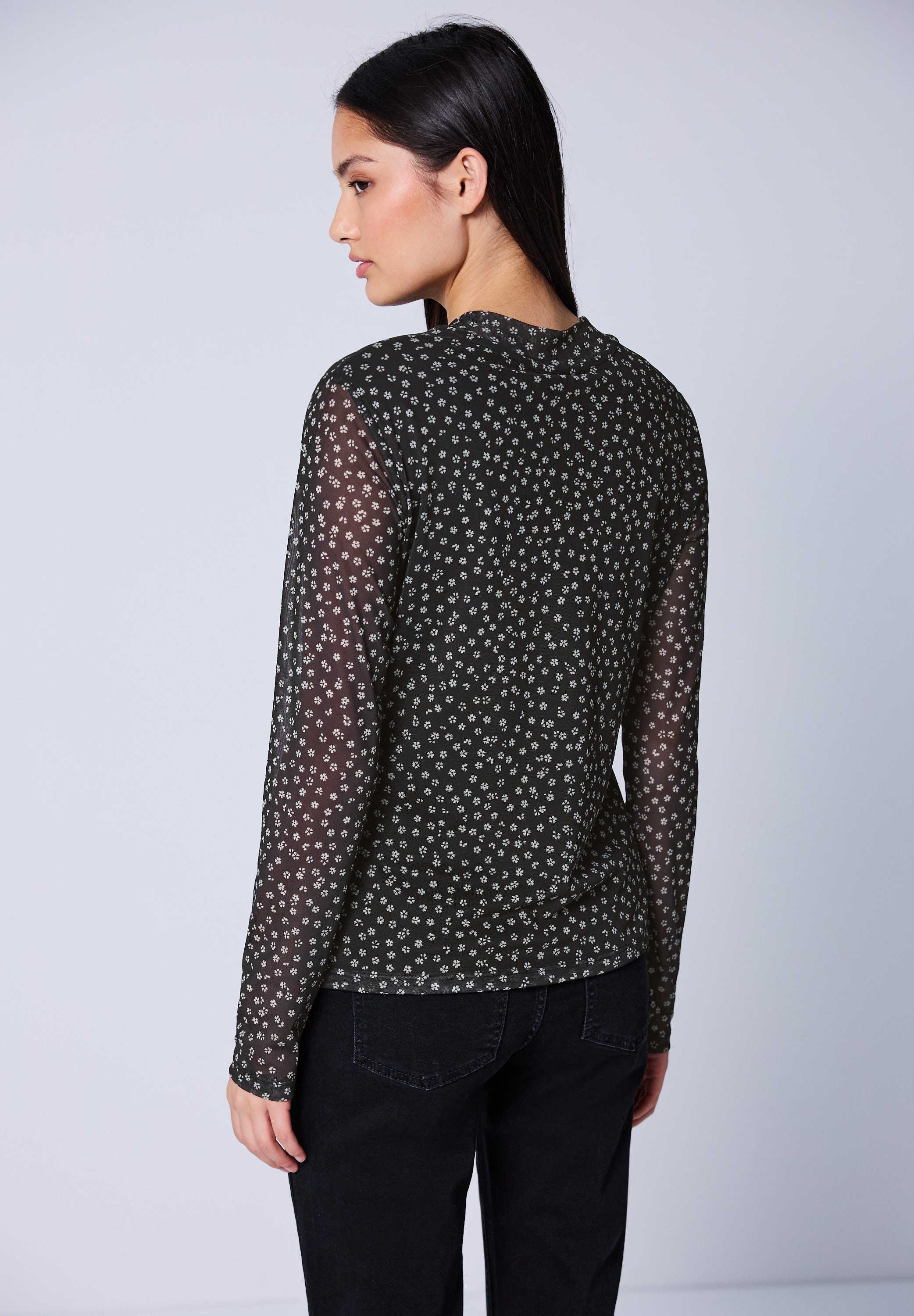 STREET ONE STUDIO Stehkragenshirt mit grafischem Muster günstig online kaufen