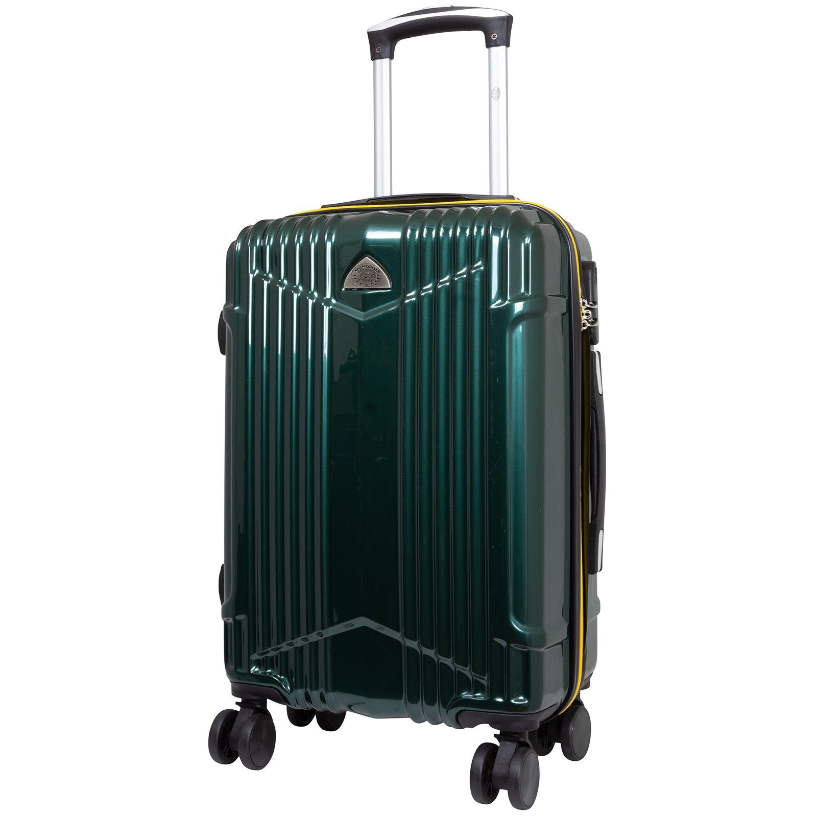 Rollen, grün Hartschale 4 Koffer Handgepäck-Trolley Trendyshop365 58cm Farben, 4 Zahlenschloss, Daytona, Polycarbonat