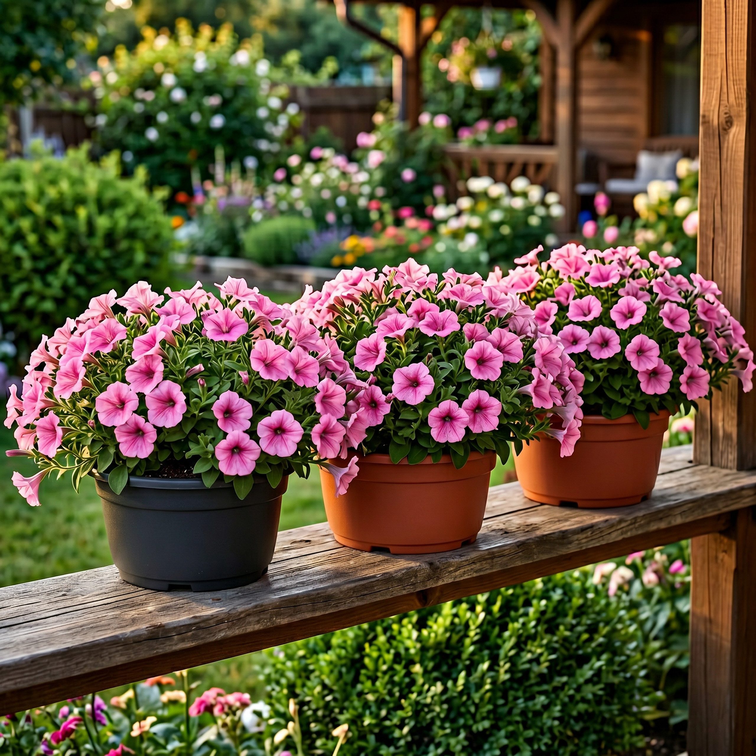 Garronda Blumentopf rund Pflanzschale Kunststoff mit Drainage für Wurzelpflanzen GD-0207A (5 St., 5er Set) – Bild 2 von 5