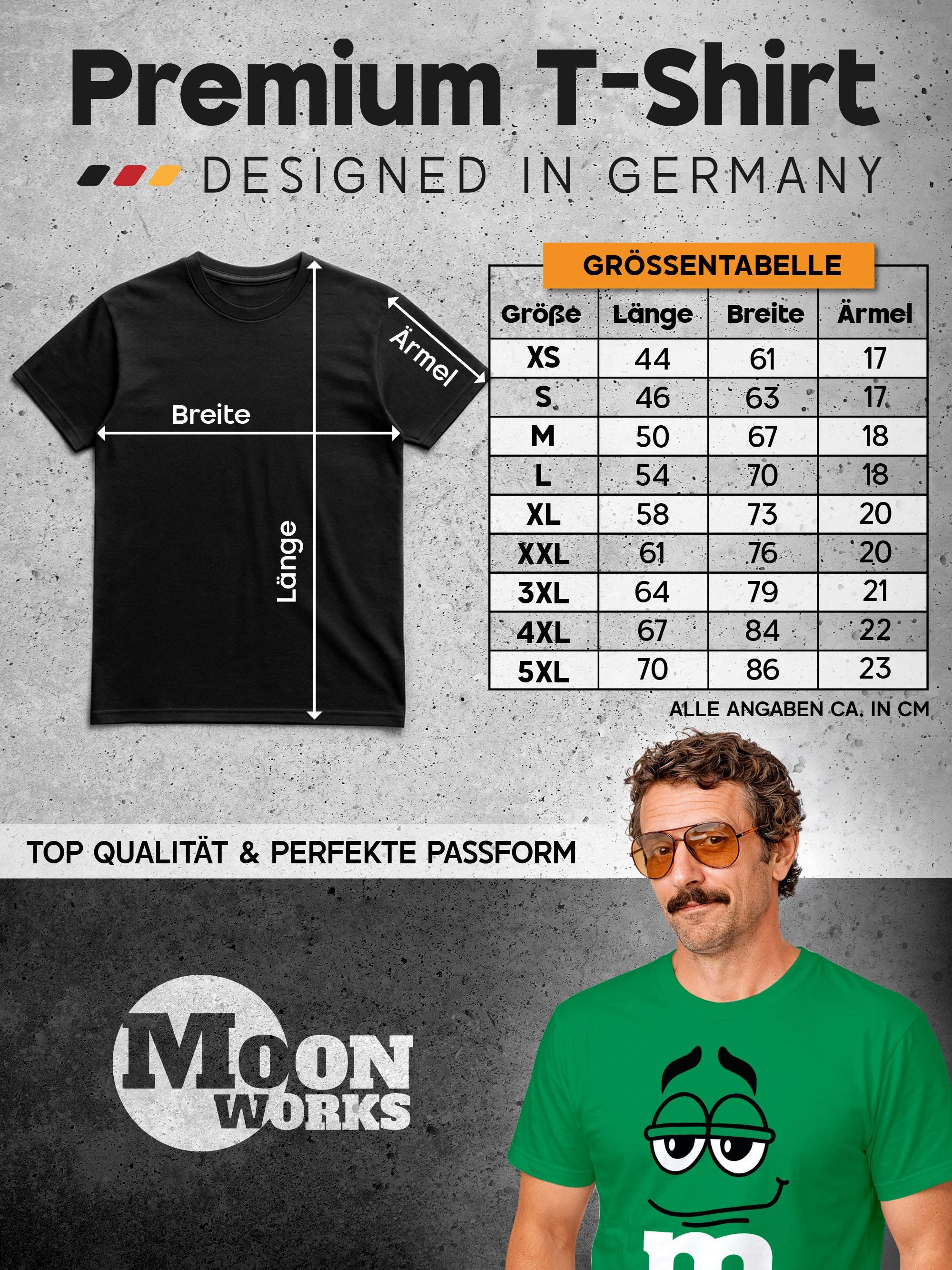 MoonWorks Print-Shirt Herren T-Shirt Fasching Karneval M Aufdruck Gruppenkostüm Verkleidung mit Print