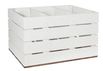 CHICCIE Holzkiste 2x Kurzes Regal Weiß Geflammt 50x40x30cm Kiste (1 St)