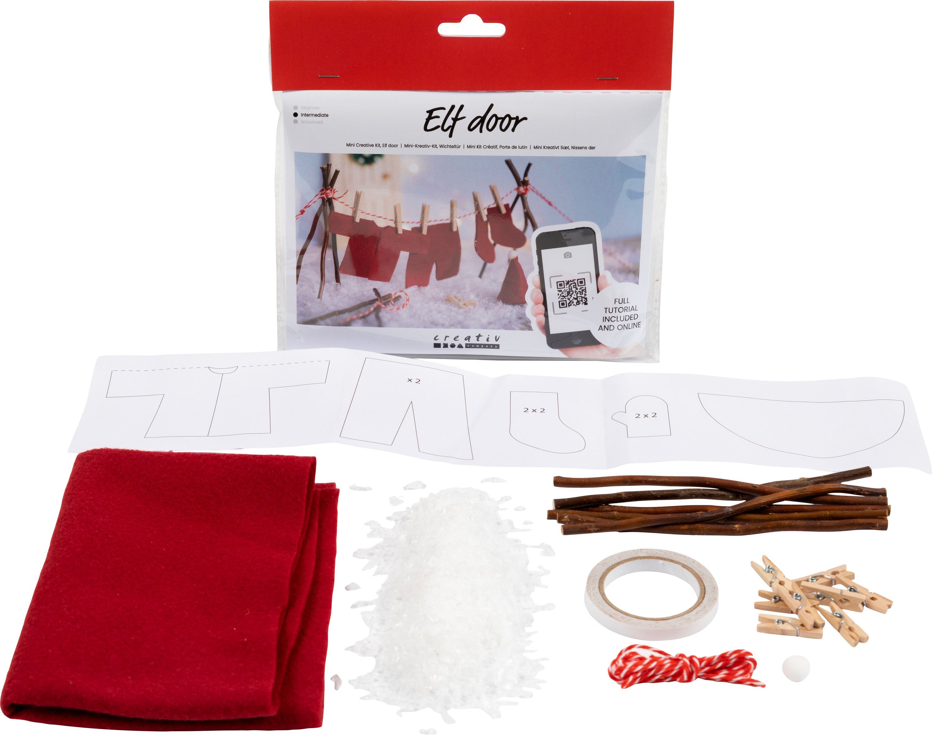 creativ company Kreativset Wichteltür, (18-tlg), Wäsche, 18-tlg.