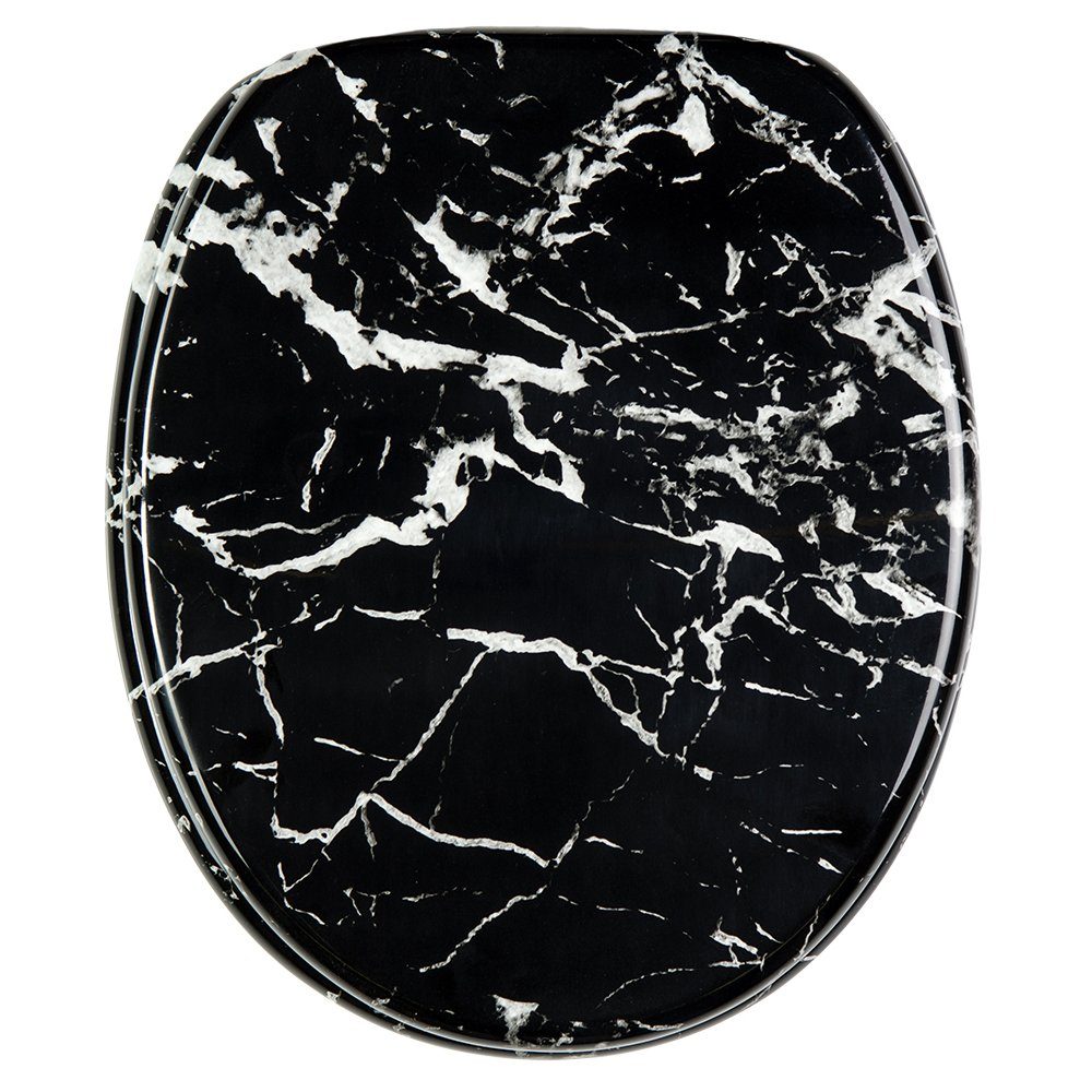 Sanilo WC-Sitz Marmor Schwarz, universell, leichte Montage, hochwertig & mo günstig online kaufen