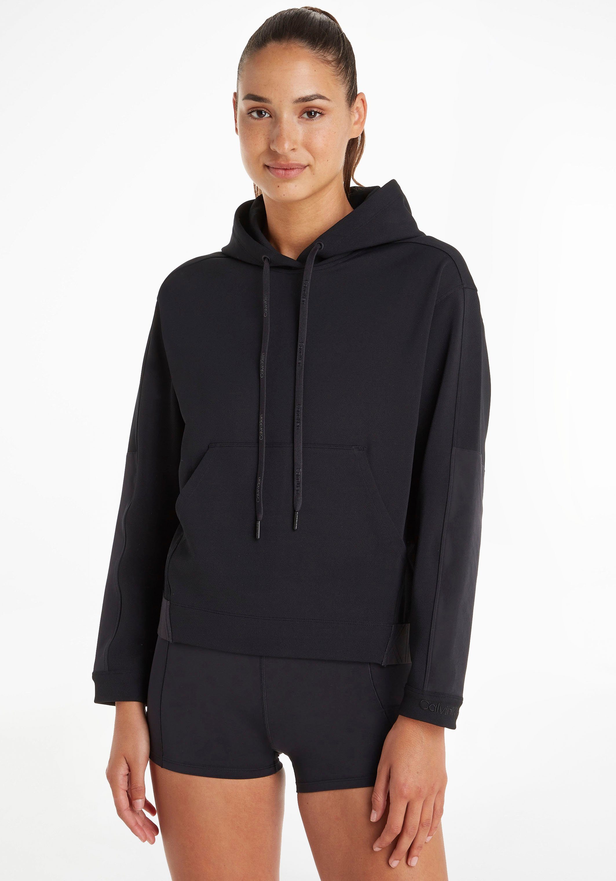 elastischer und Calvin Kängurutasche am Bundeinsatz Sport Klein Saum Kapuzensweatshirt,