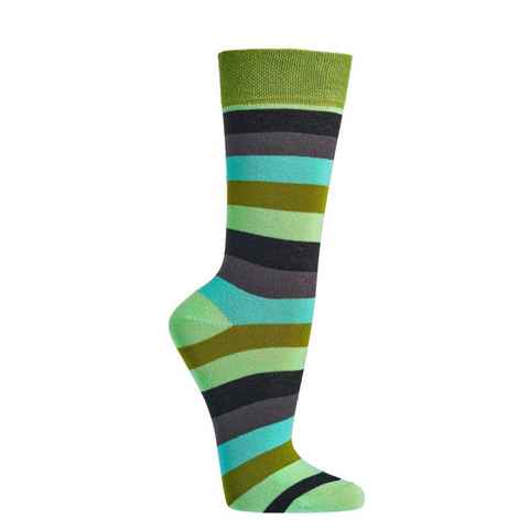 FussFreunde Freizeitsocken 6 Paar Trend-Socken aus Bio Baumwolle geringelt für Damen & Herren