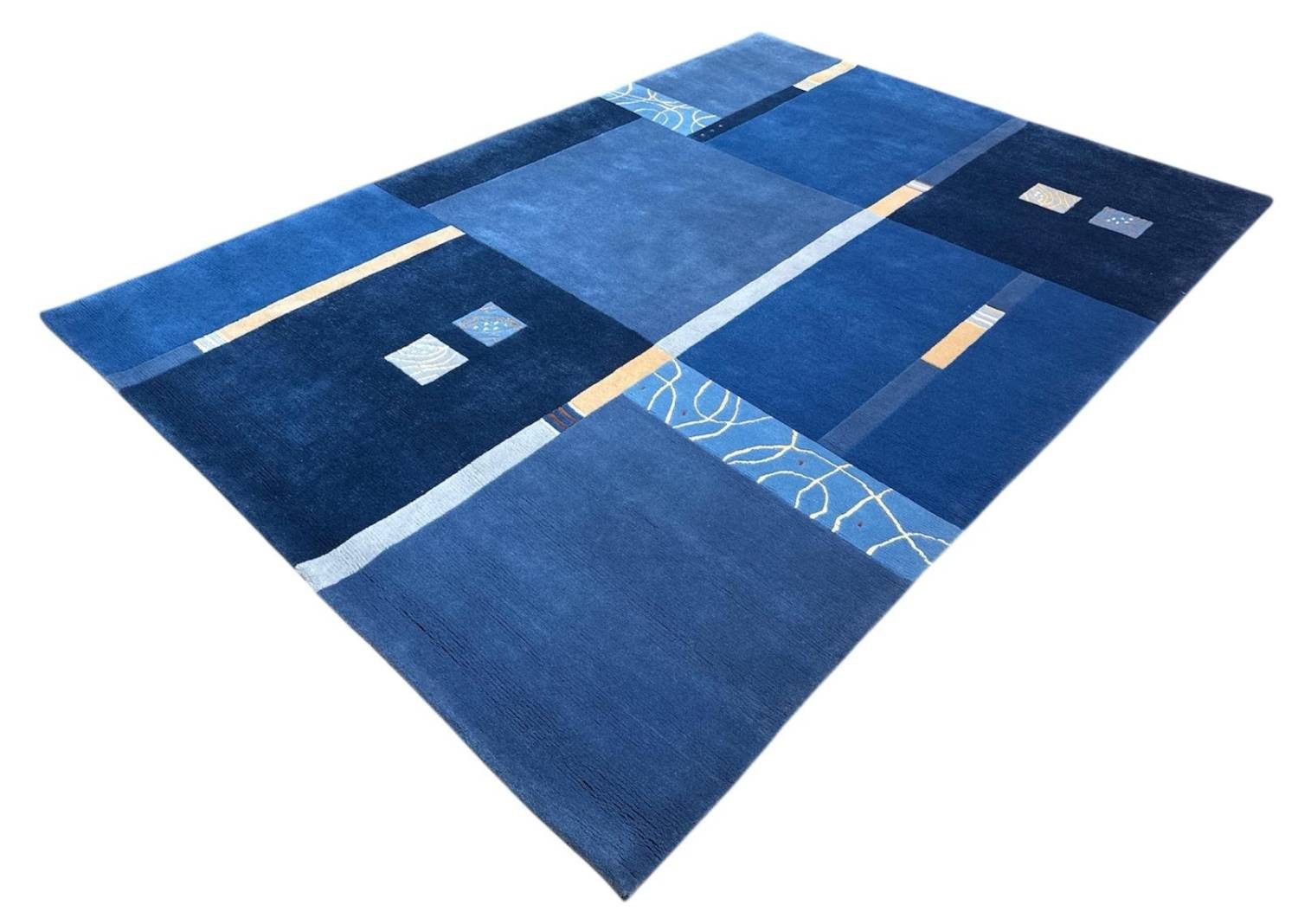 Rug Studios Teppich VENUS NEPAL - HANDGEKNÜPFT MODERN, Rechteckig, Höhe: 20 mm, Handgeknüpft, 170 x 240 cm, Blau
