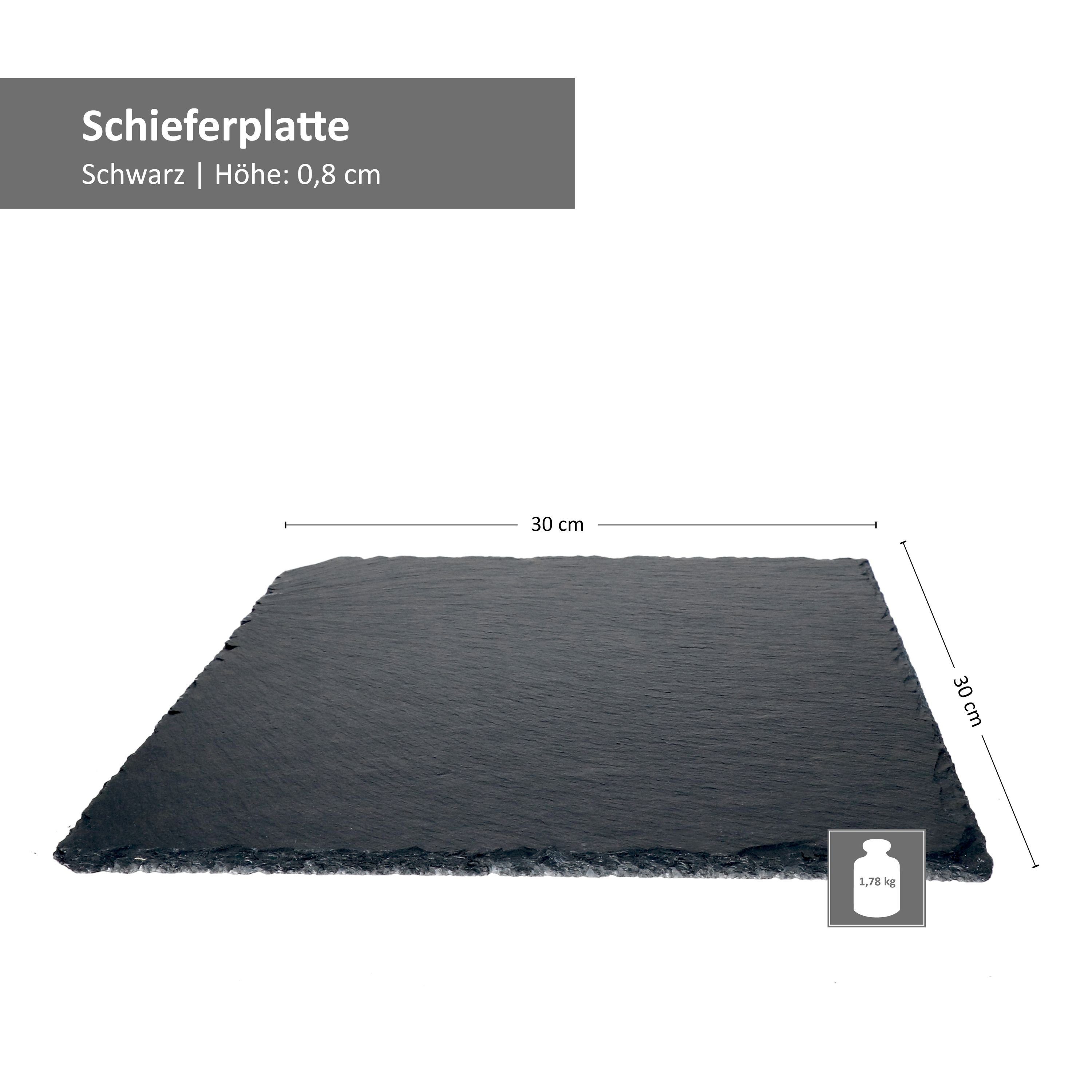 MamboCat Servierplatte 4x Schieferplatten 30x30cm Untersetzer Deko-Teller Servier-Platte, Schiefer – Bild 5 von 5