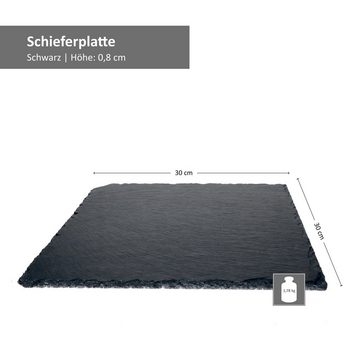 Platzset, 4er Set Schieferplatte 30x30cm Schwarz - 23464620, MamboCat