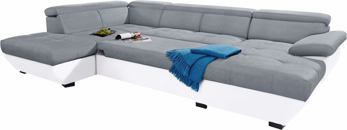 COTTA Polstergarnitur, (Set), Set: bestehend aus Ecksofa und Hocker, Ecksofa wahlweise mit Bettfunktion und Bettkasten-HomeTrends