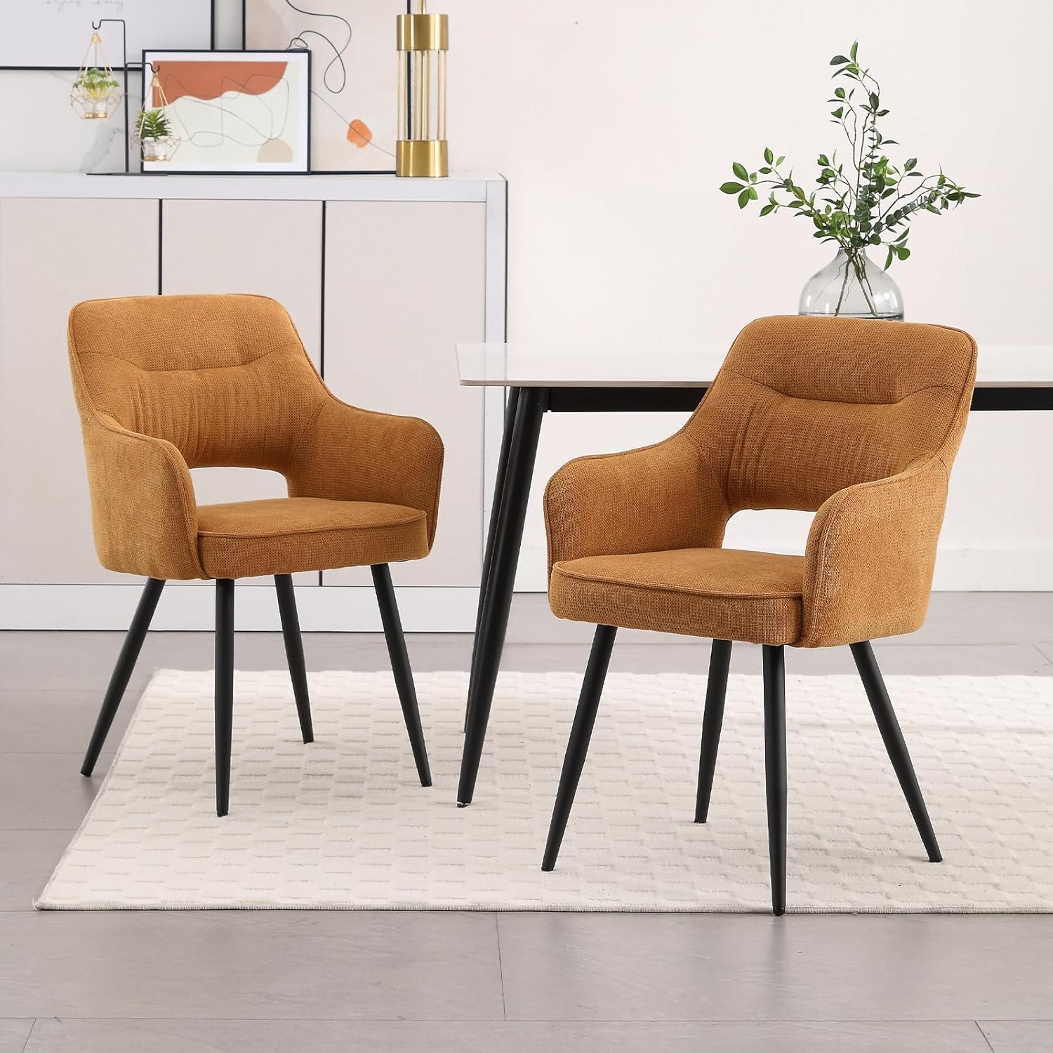 WAHSON OFFICE CHAIRS Esszimmerstuhl Gepolsterte Chenille-Essstühle günstig online kaufen
