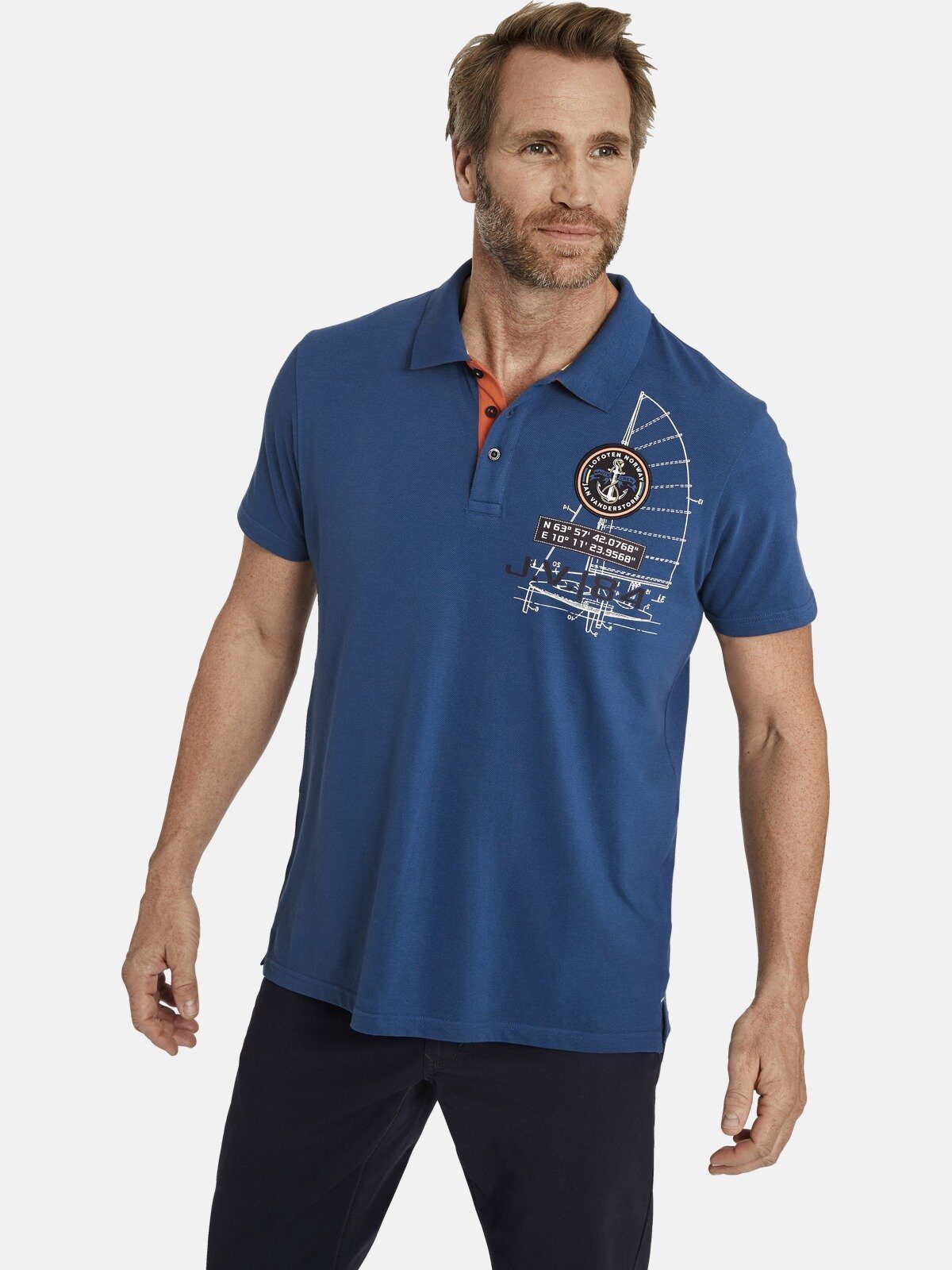 Jan Vanderstorm Poloshirt NICCO aus reinem Baumwollpikee