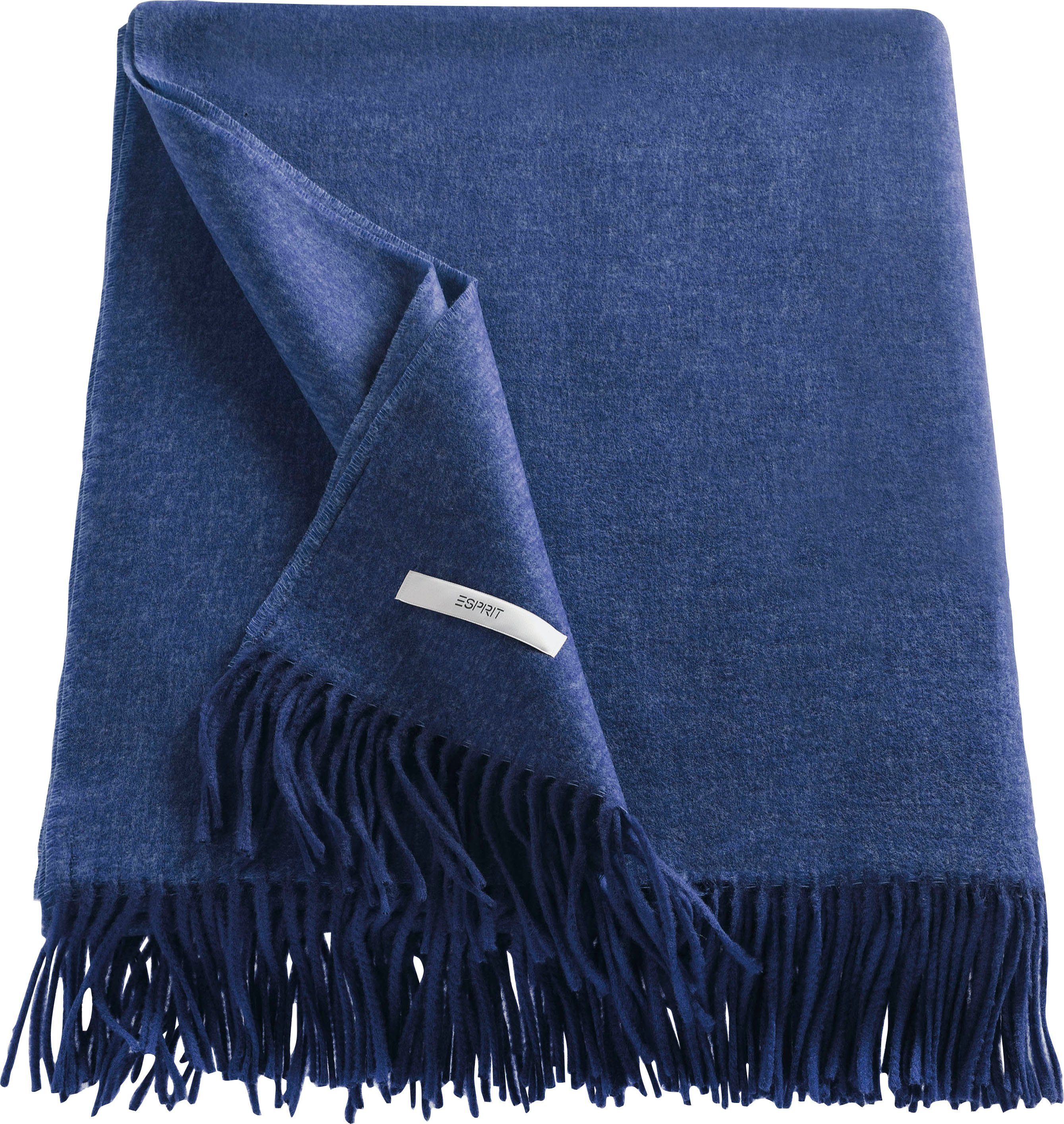 Wohndecke Melange, Esprit, in Melangeoptik und mit Fransen, Kuscheldecke