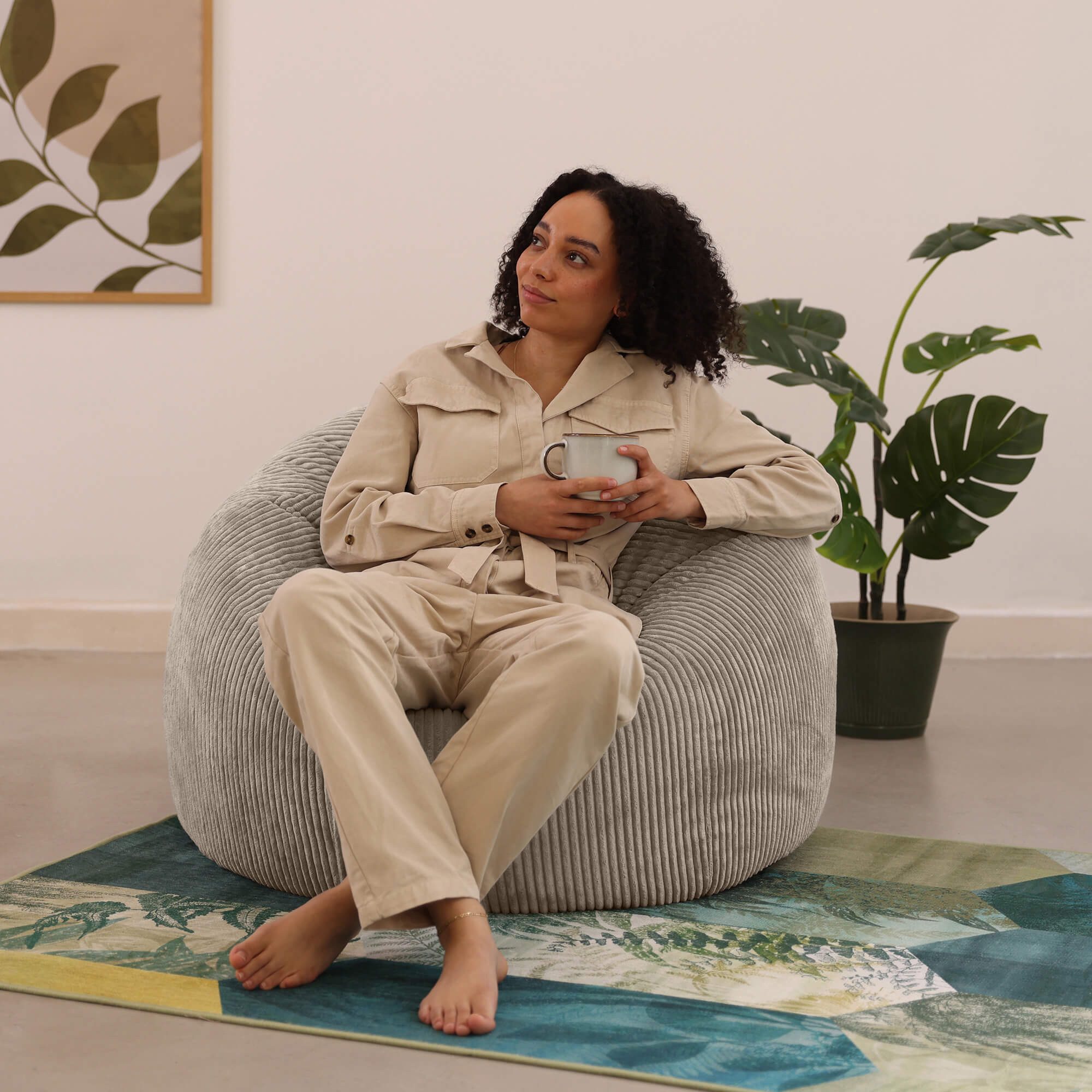 icon Sitzsack Sitzsack Erwachsene aus Cord flauschig „Kingston“, 85x50cm, M günstig online kaufen