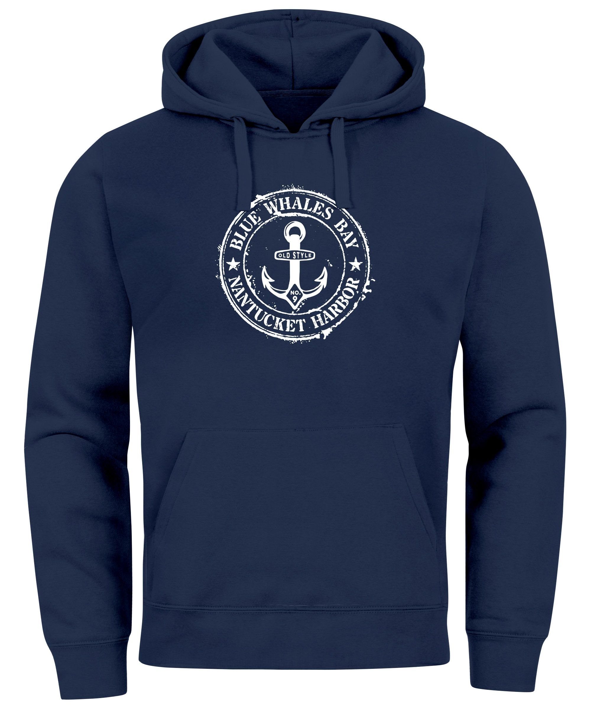 Neverless Hoodie Hoodie Herren maritimes Anker Motiv Anchor Print Vintage S günstig online kaufen