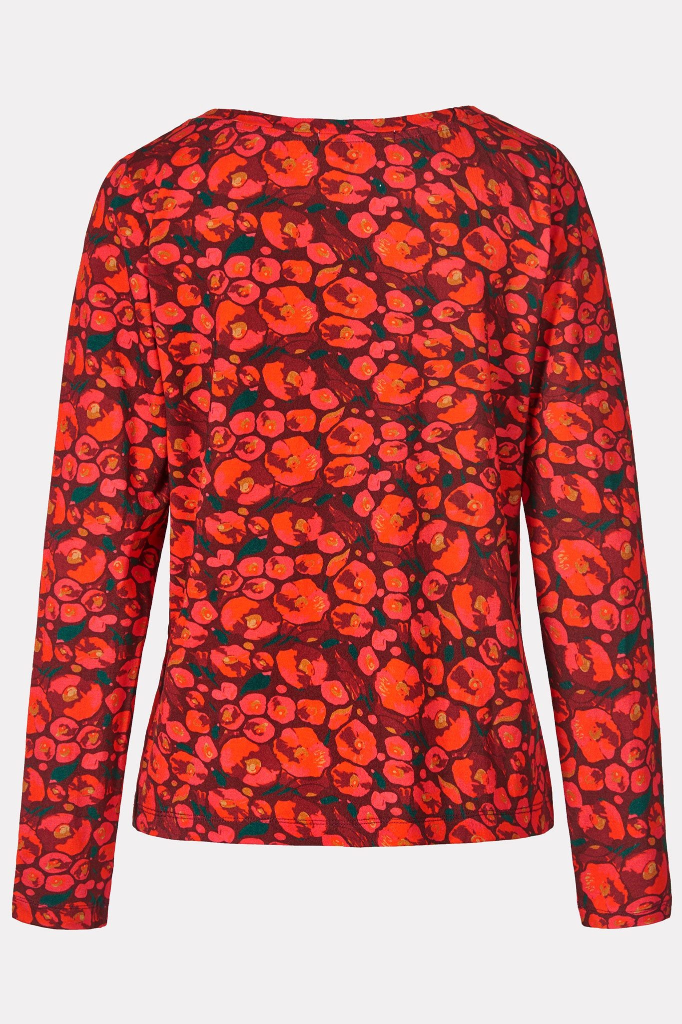 Himalaya Clothing Langarmshirt Damen Oberteil mit floralem Allover-Print - Langarmshirt aus Viskose Weiches Longsleeve in fließender Qualität