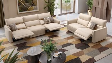 Sofanella 3-Sitzer Sofanella Dreisitzer GALA Leder Couch Sitzverstellung in Grau