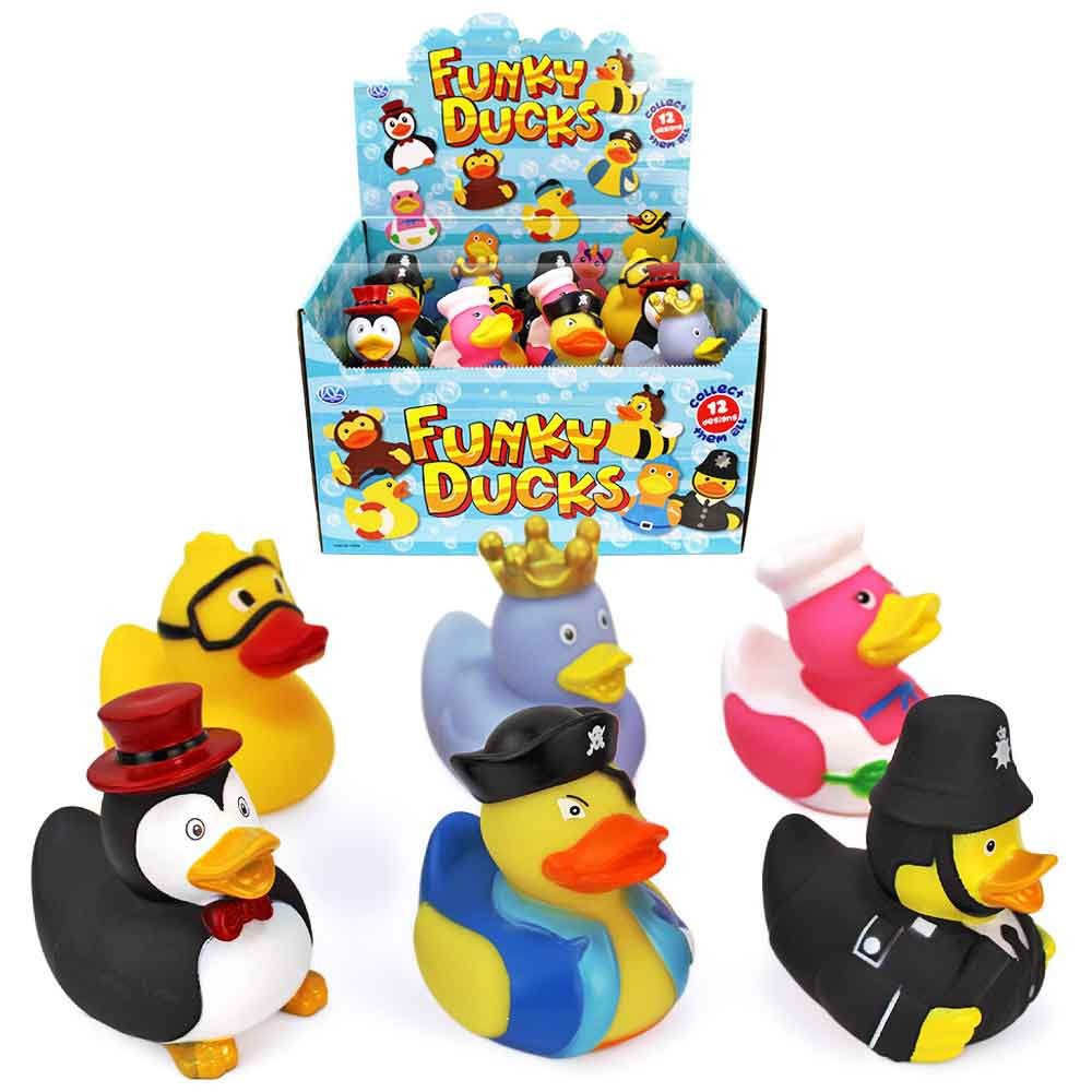 Whitehouse Leisure International Ltd Badespielzeug 24 Stück im Display Funky Ducks Badeenten - ca. 10 cm (24-tlg)