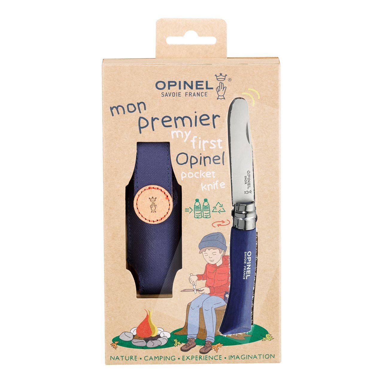 Opinel Карманные ножи Opinel No 7, Kindermesser, rostfrei, Buchenholz, Etui