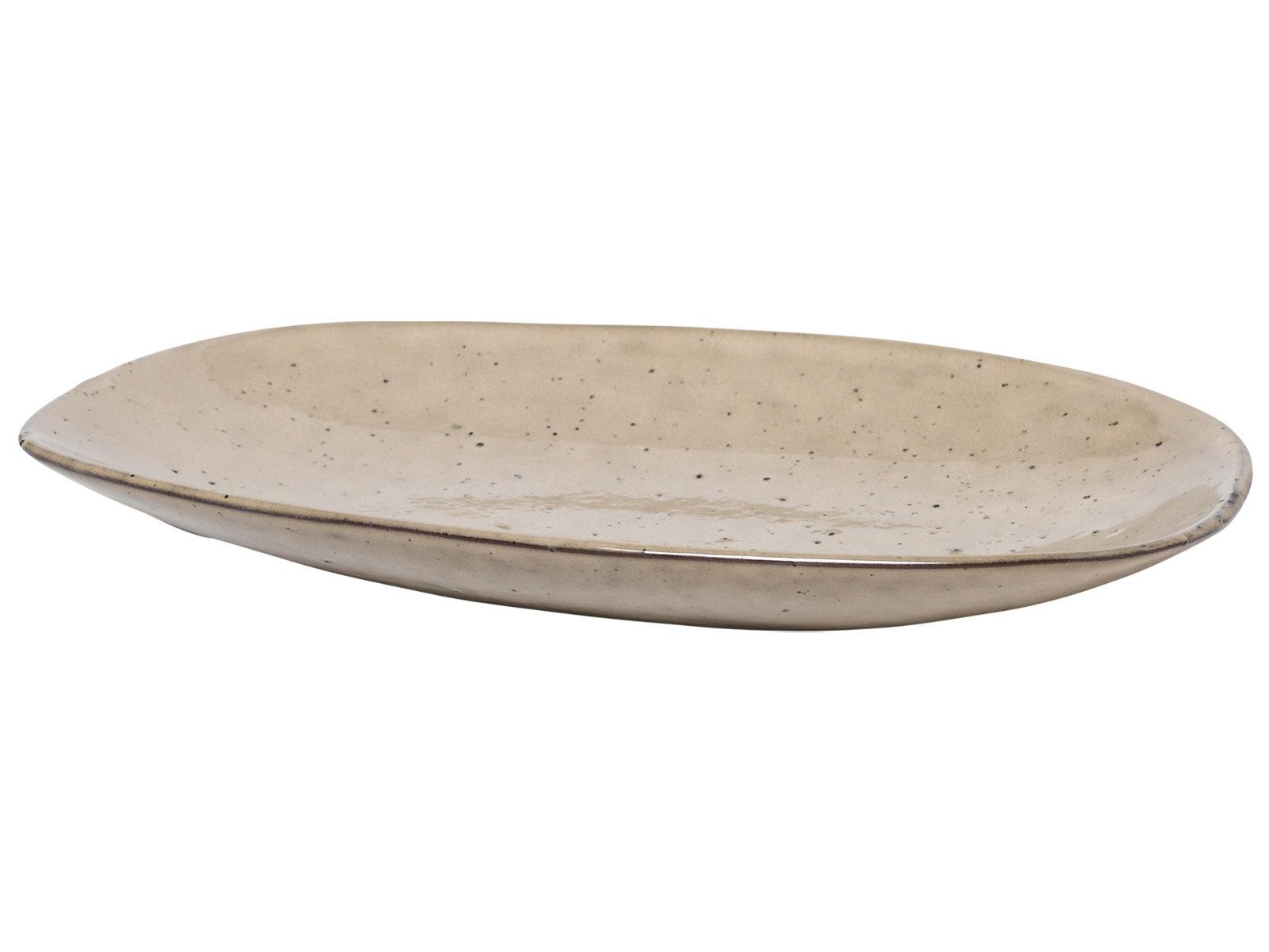 Broste Copenhagen Servierplatte Larni Beige Platte 20 cm, Steinzeug, (Platten), Larni Teller